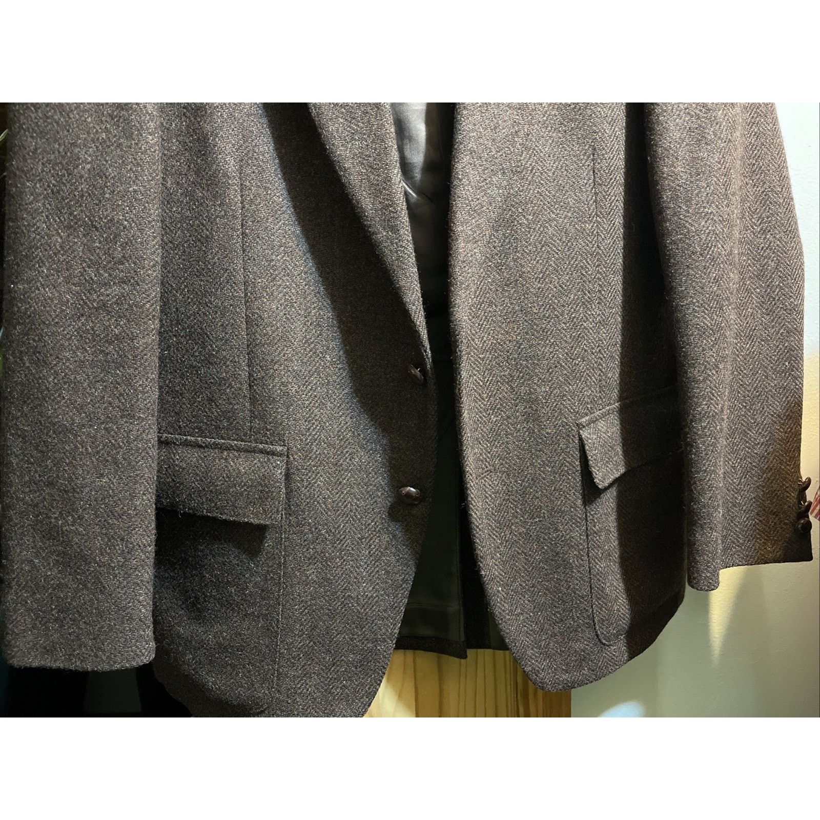 Farah Wolf Off by Farah 100% Pure Wool Brown VTG Jacket Sz 42 Reg Size US L / EU 52-54 / 3 - 6 Thumbnail