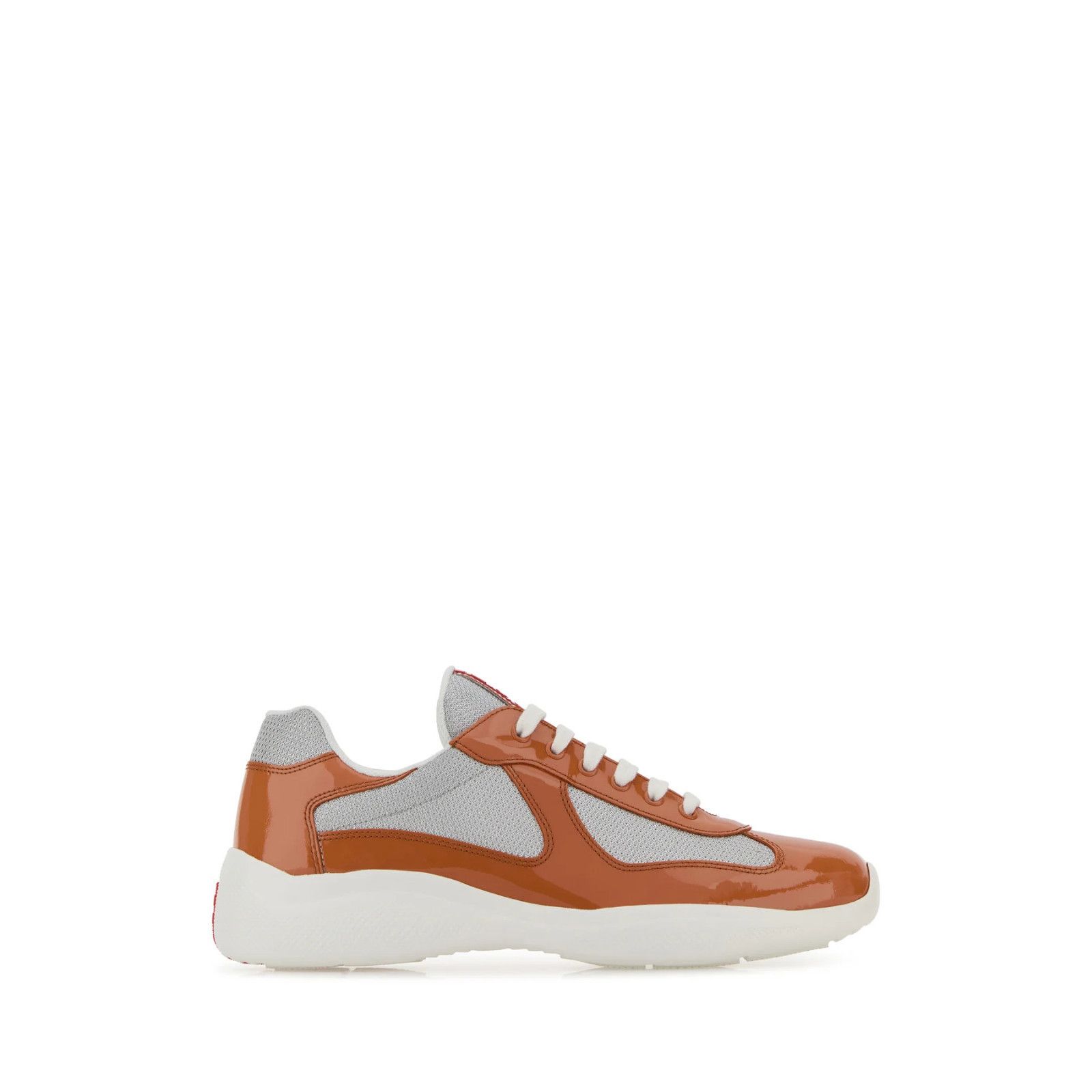 PRADA America's Cup $925 Mediar/Silver Patent Leather Sneake