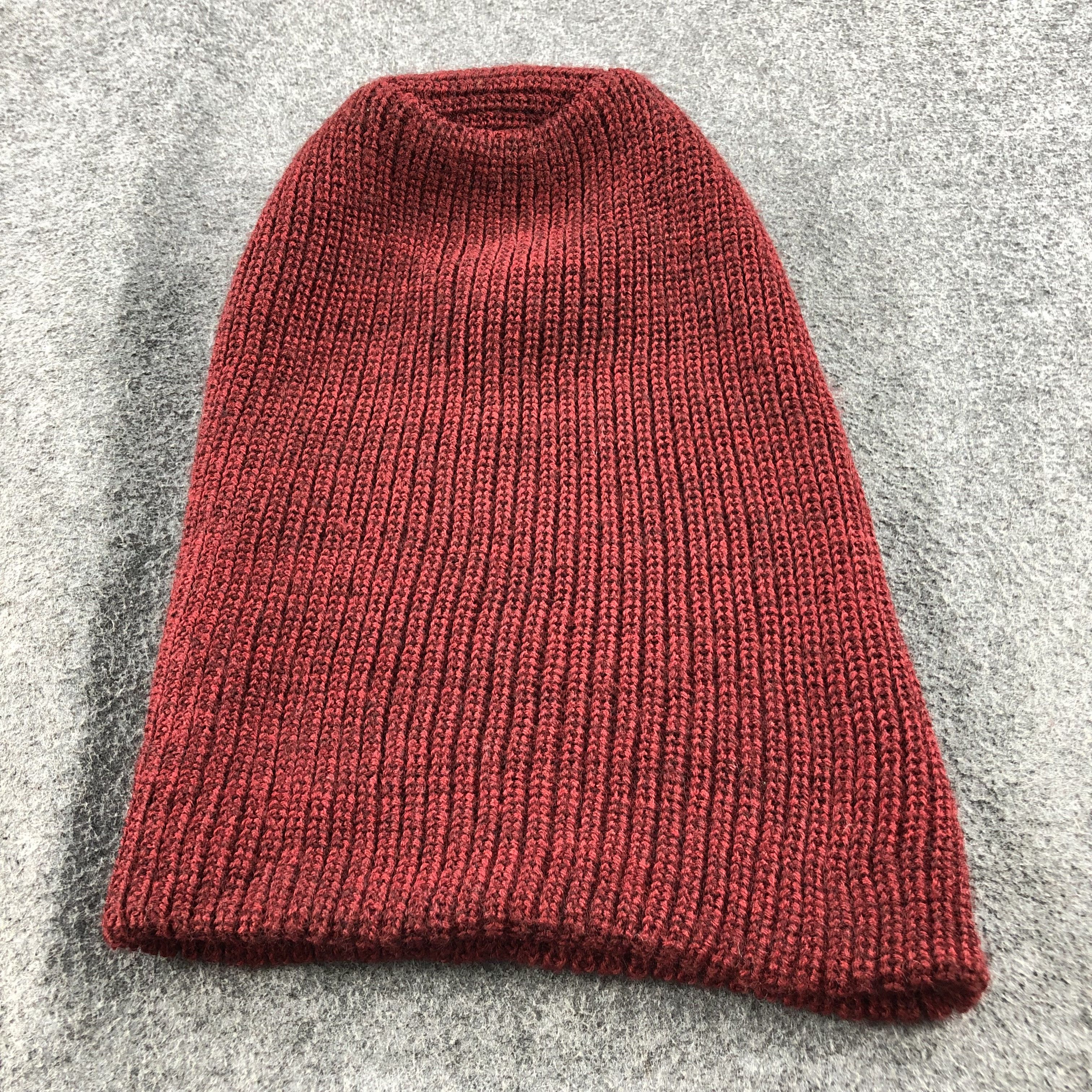 Japanese Brand Unknown Slouchy Red Beanie Snowcap Snow Hat B318 Size ONE SIZE - 4 Thumbnail