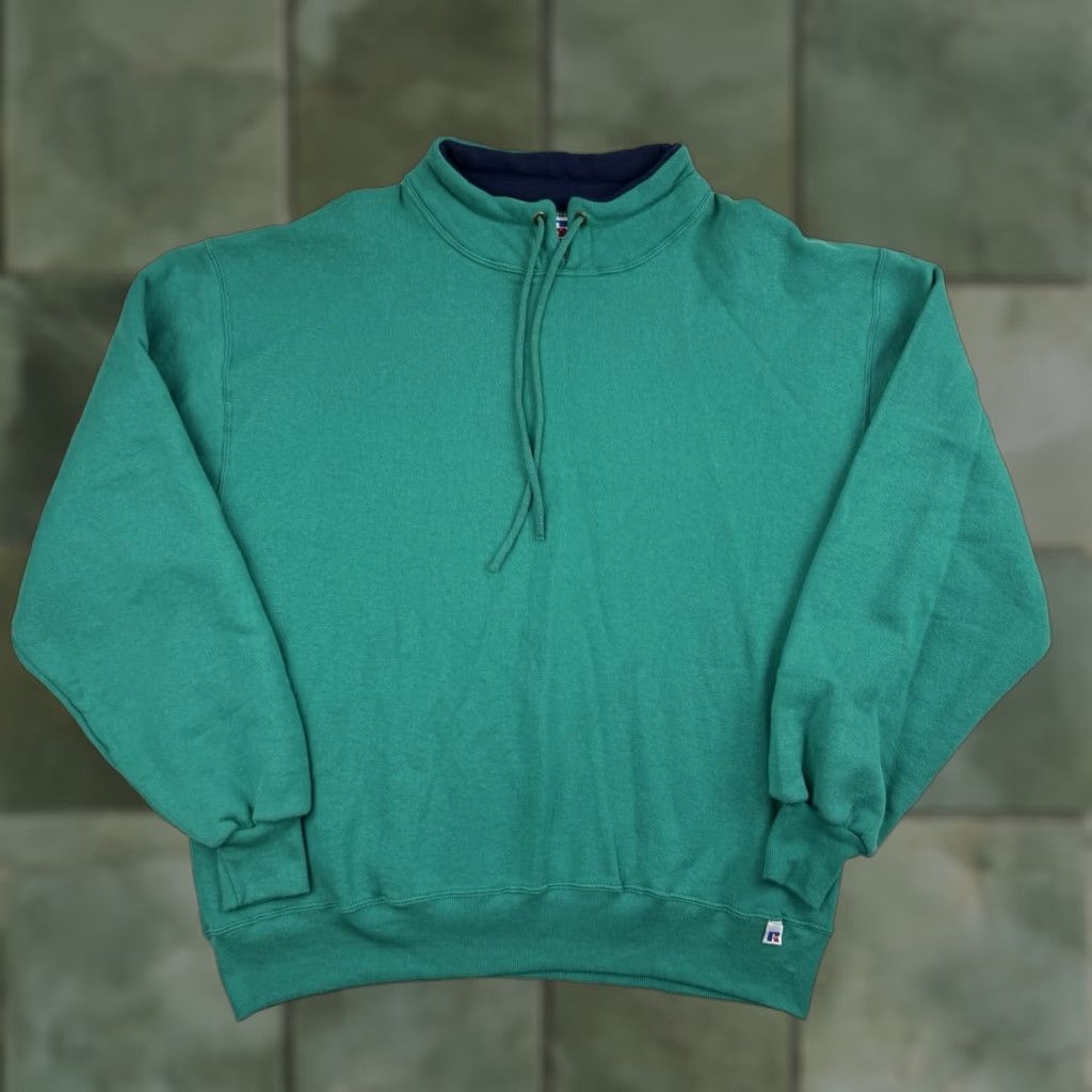 VINTAGE Russell Athletic Sweatshirt Men XL Black 90s USA Pullover Drawstring