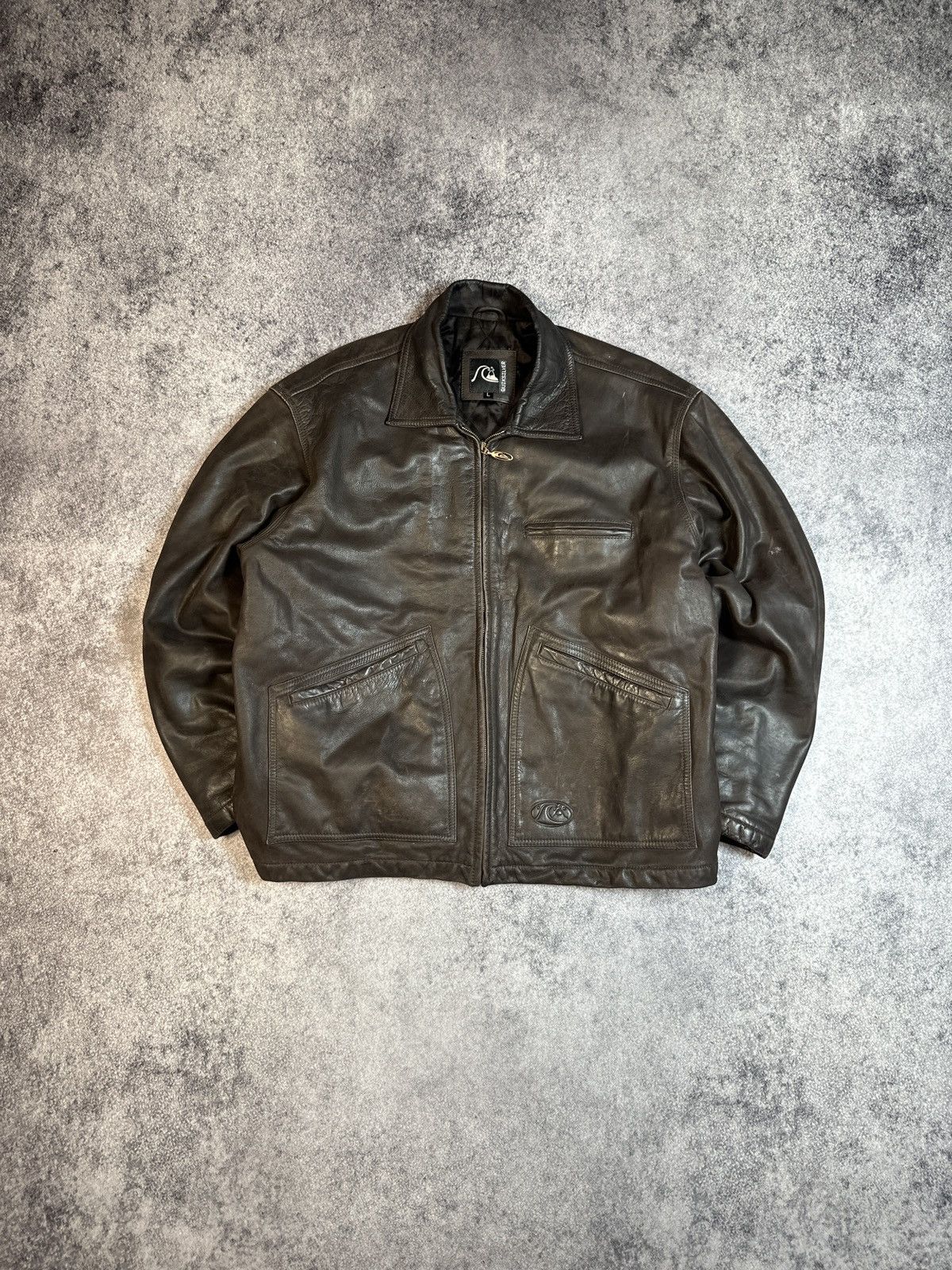 Quiksilver Y2K Vintage Quicksilver Leather Jacket Streetwear L Rare Size US L / EU 52-54 / 3 - 1 Thumbnail