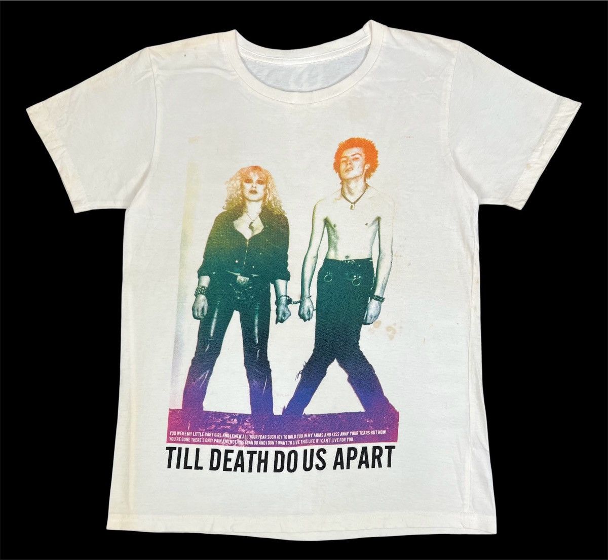 Band Tees Vintage Sid & Nancy’TILL DEATH DO US APART’ Distresseed Tee Size US S / EU 44-46 / 1 - 1 Thumbnail