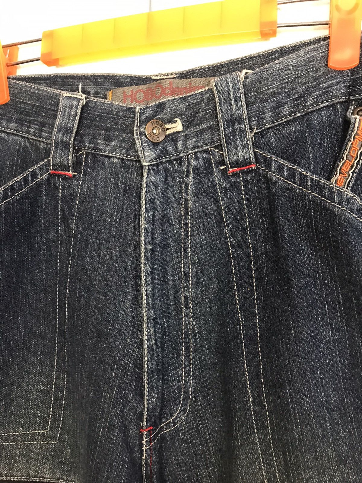 Japanese Brand Hobo Denim Standard Multipocket Cargo Indigo Straight Cut Size US 28 / EU 44 - 3 Thumbnail