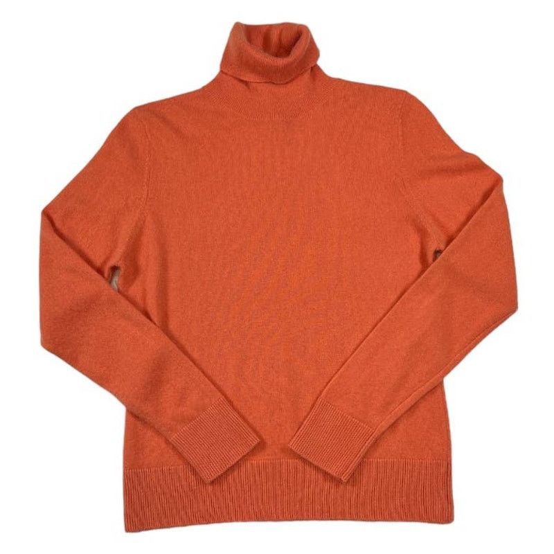 Bloomingdales 100% cashmere good sweater orange turtleneck size M