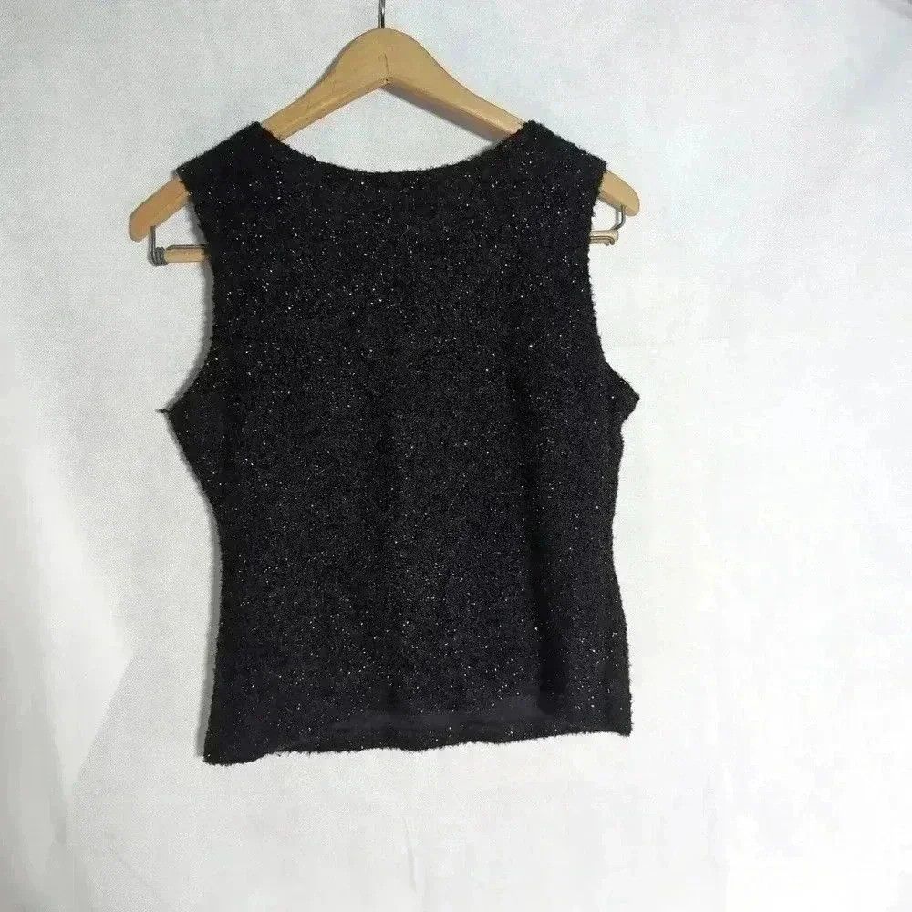Designer Cinema Etoile Women's sparkle black sleeveless top sz L Size L / US 10 / IT 46 - 4 Thumbnail