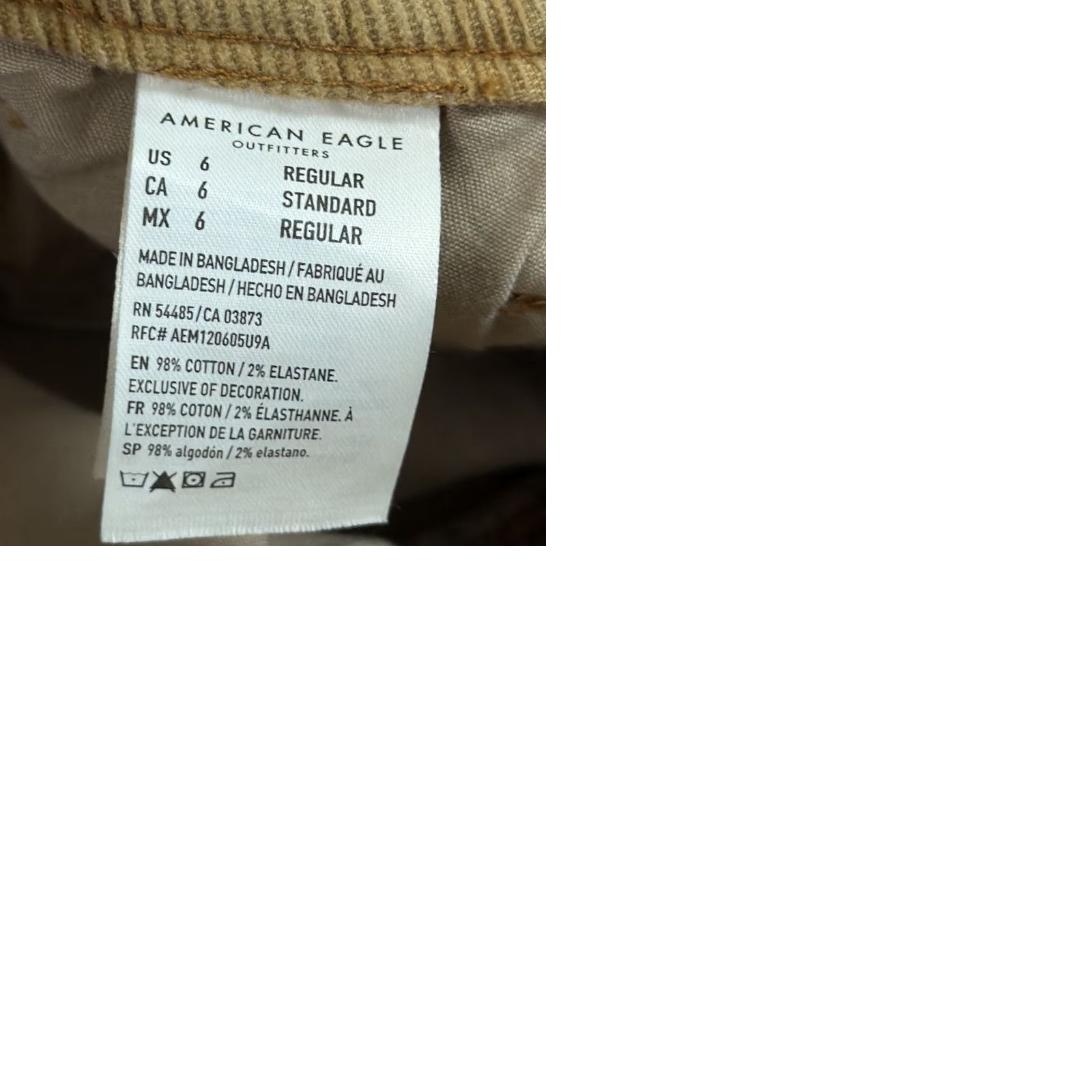 American Eagle Outfitters American Eagle Pants Women 6 Brown Corduroy High Rise Stretch Mom Straight 27x28 Size 28" / US 6 / IT 42 - 10 Thumbnail