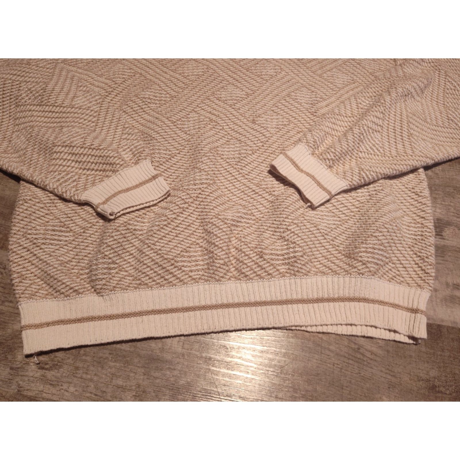 Vintage VINTAGE Peconic Bay Traders Men's Sweater Pullover Cotton Beige Long Sleeve Regular Fit All Seasonsâ€“ USA Made L/XL Size US L / EU 52-54 / 3 - 5 Thumbnail