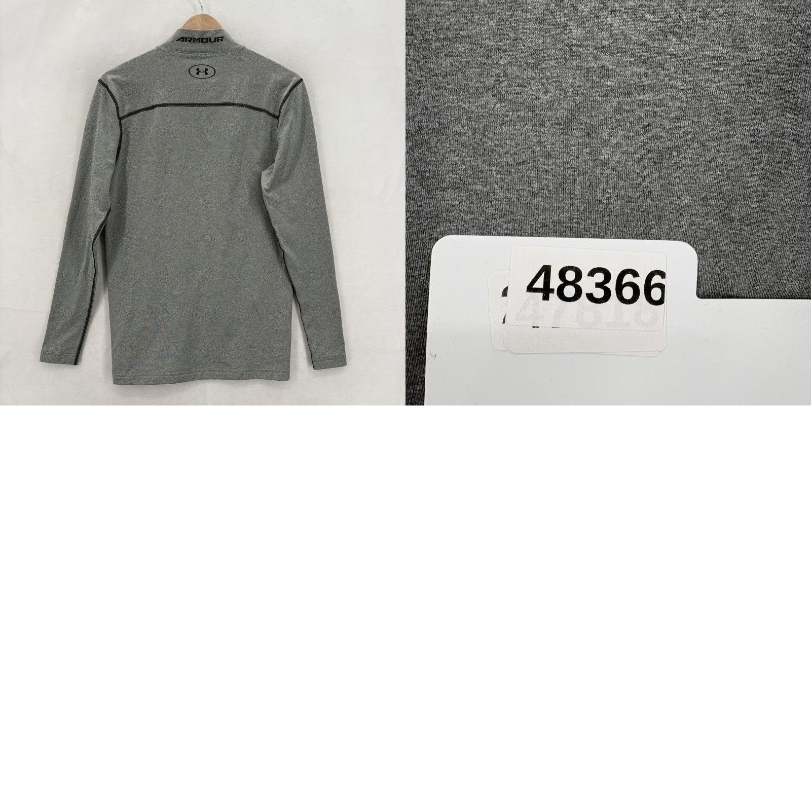 Under Armour Under Armour ColdGear Shirt Mens L Gray Mock Neck Thermal Gym Compression Long Sleeve Molded for Running & Gym Size US L / EU 52-54 / 3 - 9 Thumbnail