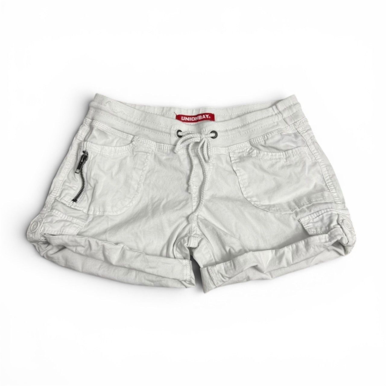 UNIONBAY UNIONBAY White Cargo Drawstring Shorts with Zipper Detail Size 28" / US 6 / IT 42 - 2 Thumbnail