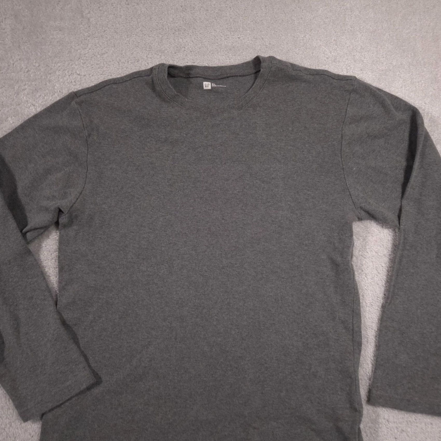 Gap Gap Shirt Mens XL Gray Long Sleeve Crewneck Basic Solid Tee Casual Size US XL / EU 56 / 4 - 3 Thumbnail