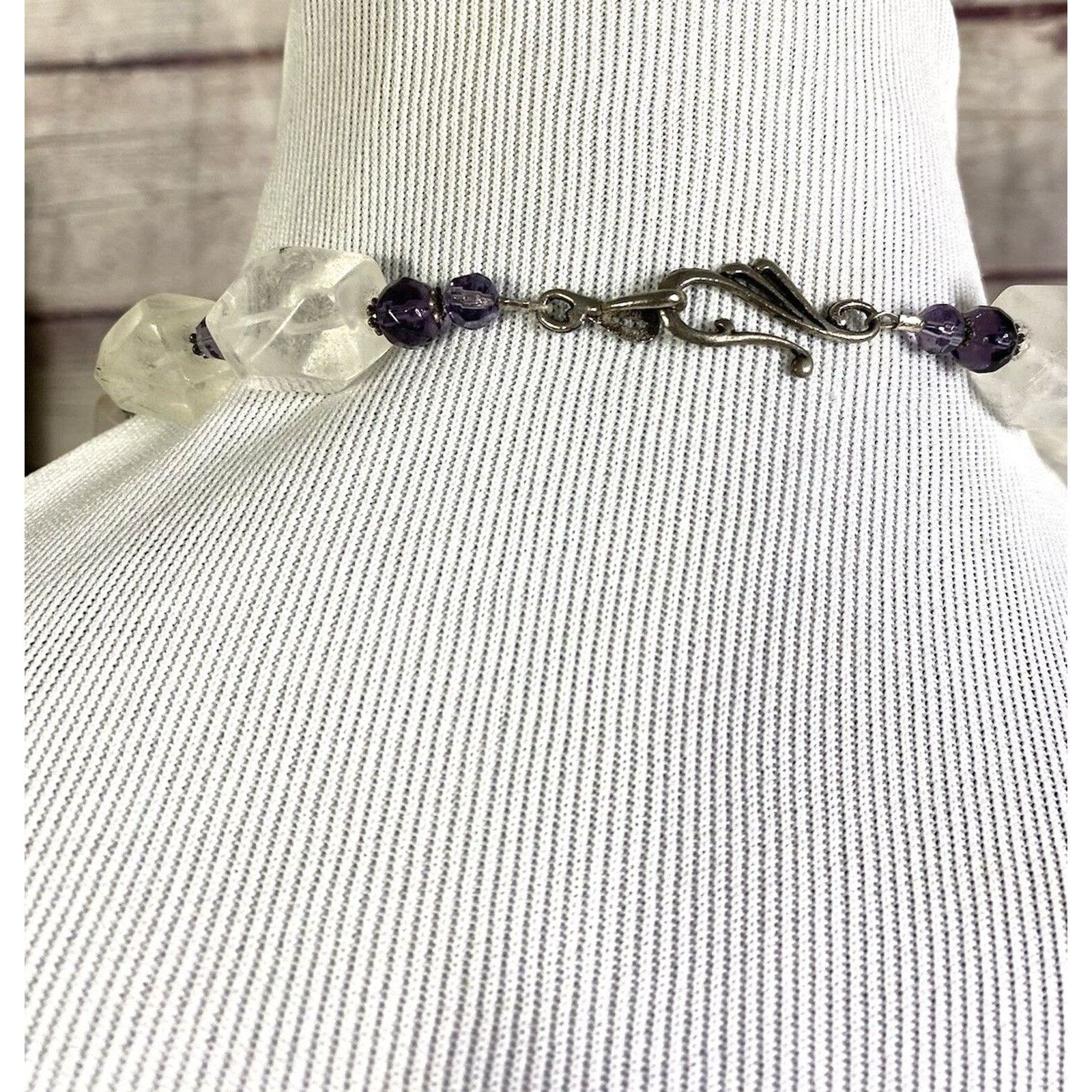 The Unbranded Brand SAJEN 925 STATEMENT PURPLE Catseye & DRUZY QUARTZ NECKLACE Size ONE SIZE - 4 Thumbnail