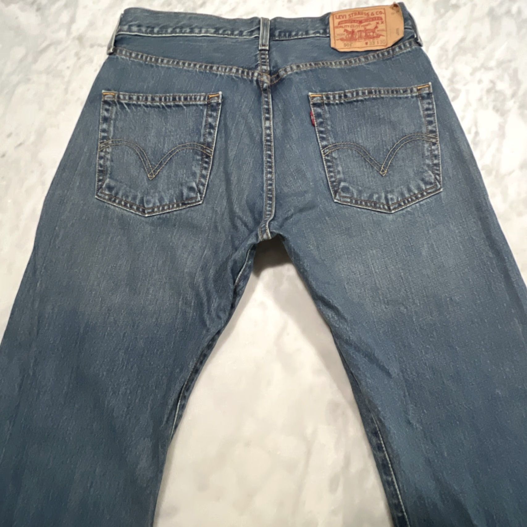 Levi's VINTAGE Levi’s 501 Jeans Button Fly 33x30 Men Blue Cotton Denim 90s Grunge Columbia Size US 33 - 5 Thumbnail