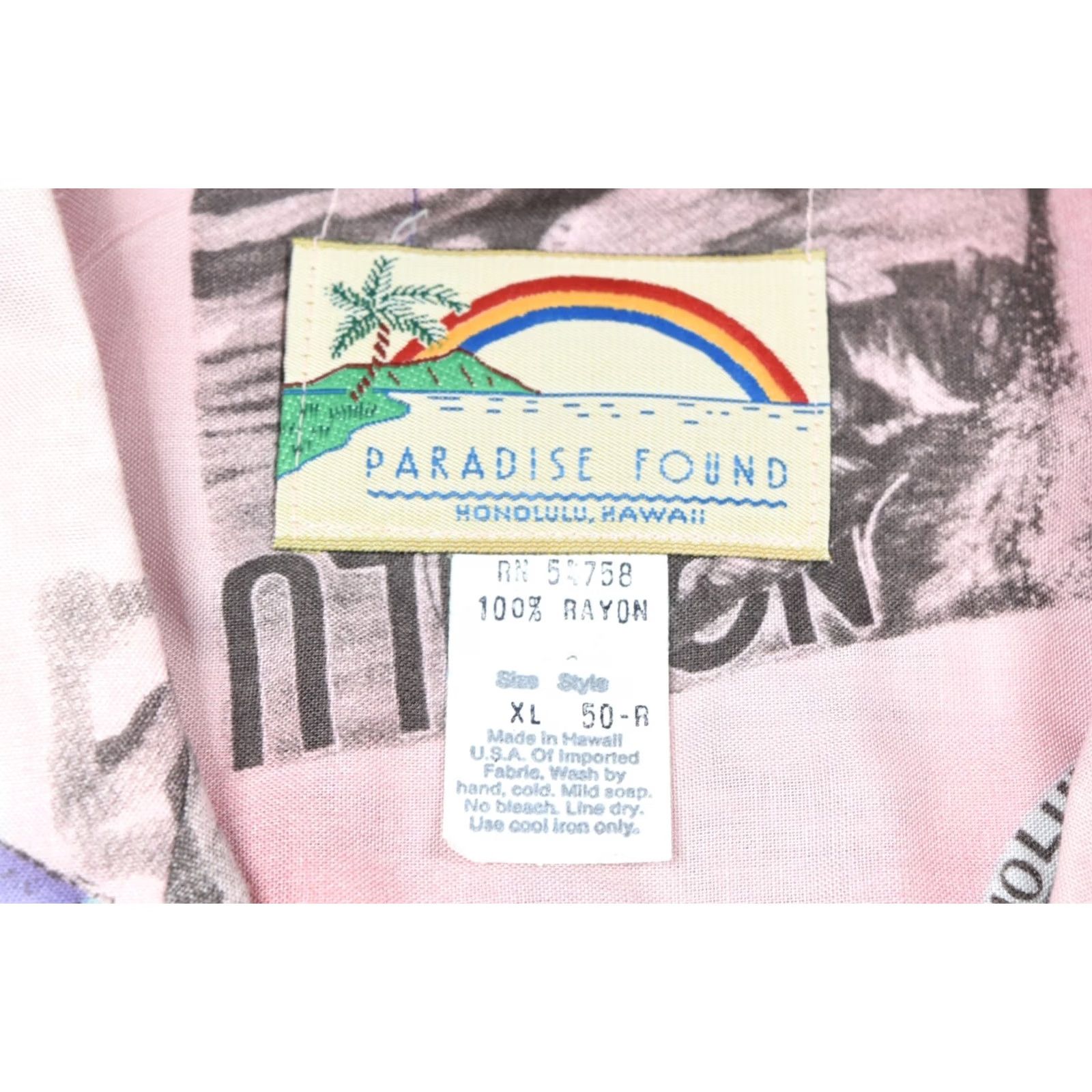 Paradise Found Paradise Found Shirt Mens XL Pink Hawaiian Honolulu Hulu Girls Short Sleeve Size US XL / EU 56 / 4 - 6 Thumbnail