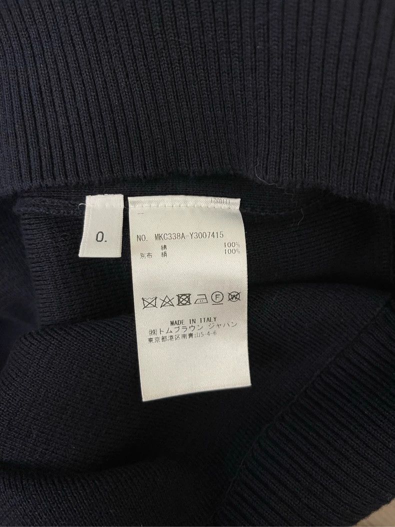 Thom Browne Thom browne Dark blue gold buckle patch four-striped knitte Size US XS / EU 42 / 0 - 6 Thumbnail