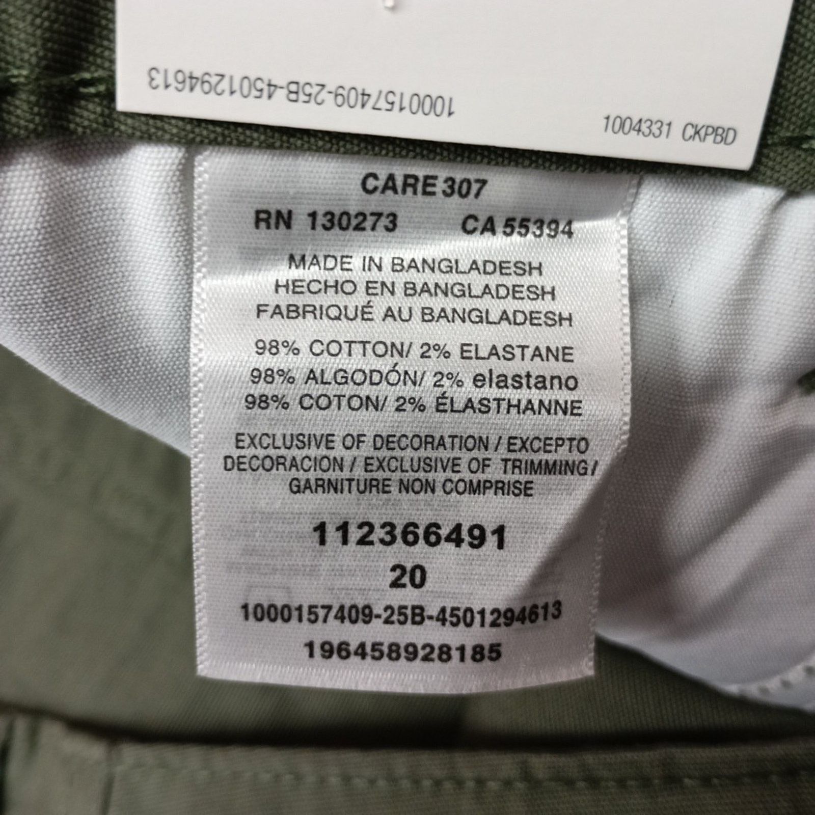 Lee Lee Bermuda Shorts Womens Size 20 Green 4" Inseam Cotton NWT Size 42" / US 20 - 3 Thumbnail