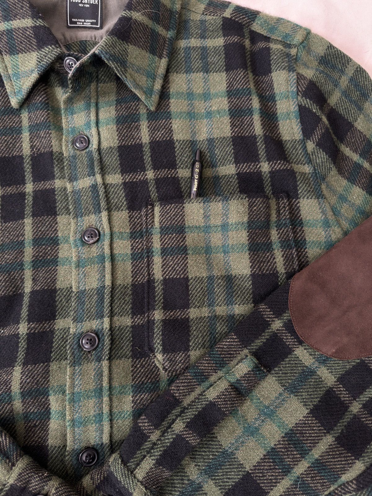 Todd Snyder Todd Snyder Green Plaid Wool Shirt Size US L / EU 52-54 / 3 - 3 Thumbnail