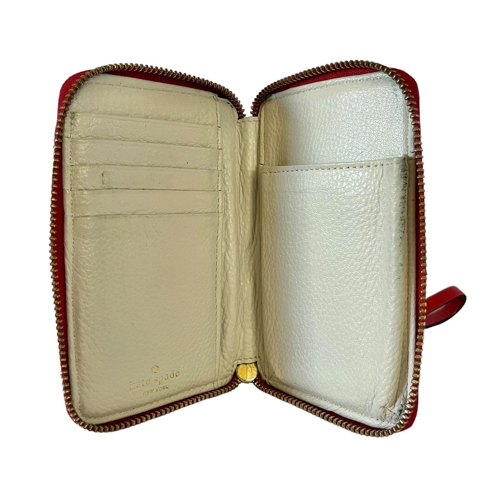 Kate Spade Kate Spade Red Saffiano Leather Zip-Around Wristlet Wallet Size ONE SIZE - 3 Thumbnail