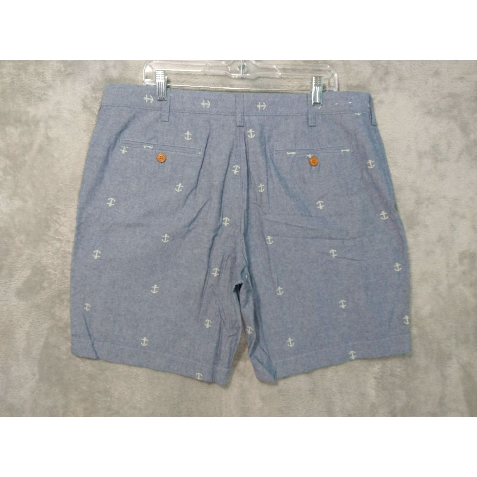J.Crew J Crew Shorts Mens 38 Blue Gramercy Chambray Anchor Nautical Preppy Coastal Size US 38 / EU 54 - 2 Thumbnail