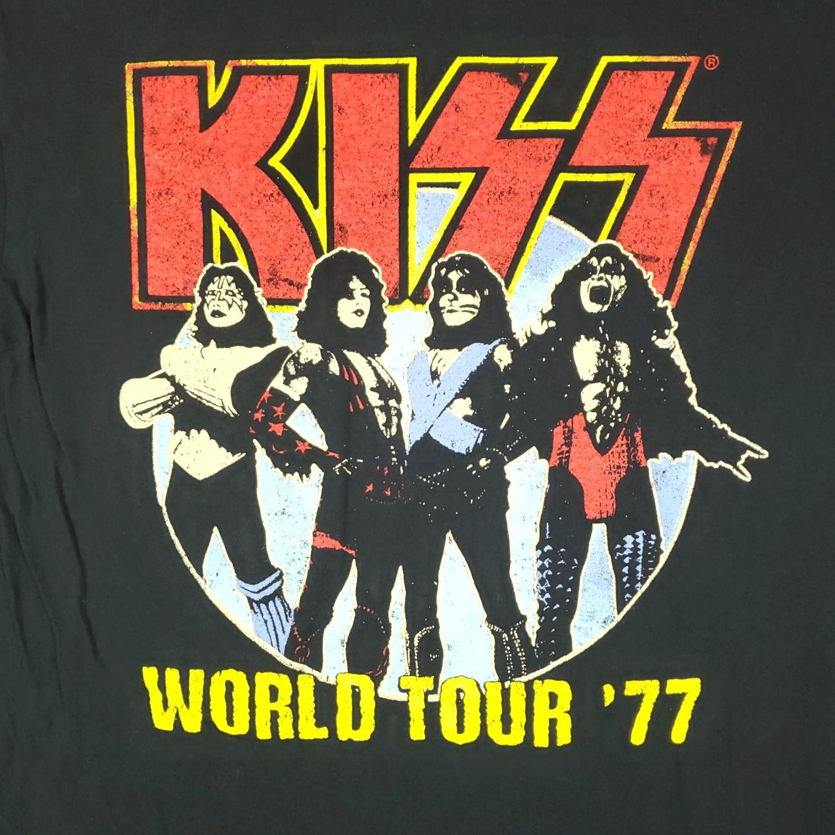 Vintage KISS World Tour 77 Black Graphic Concert Short Sleeve T-Shirt Mens Size Medium Size US M / EU 48-50 / 2 - 3 Thumbnail