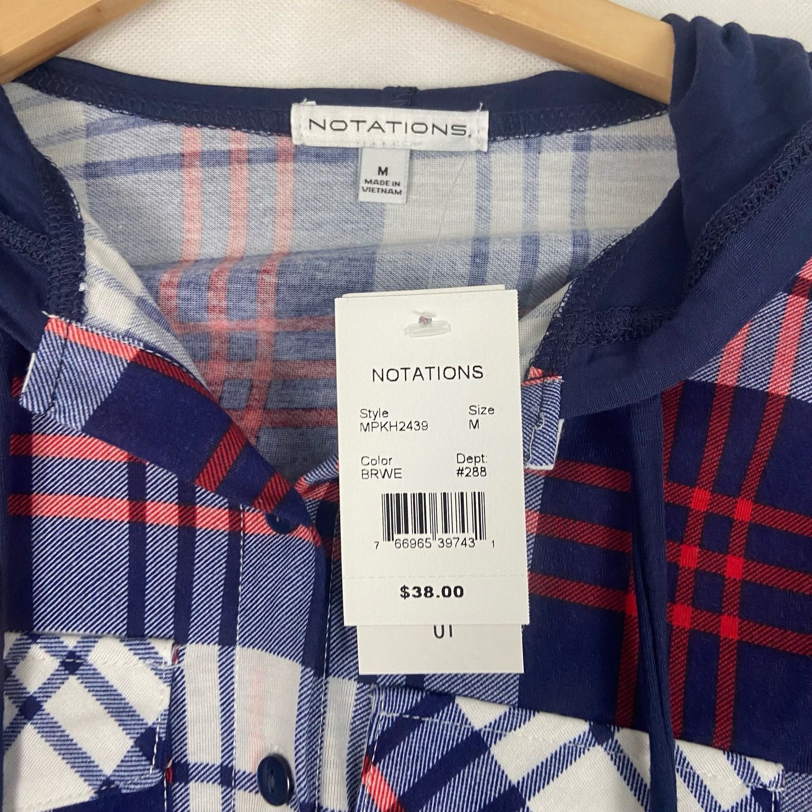 Other NWT Notations Juniors Button Up Hooded Shirt Size Medium Size M / US 6-8 / IT 42-44 - 9 Thumbnail