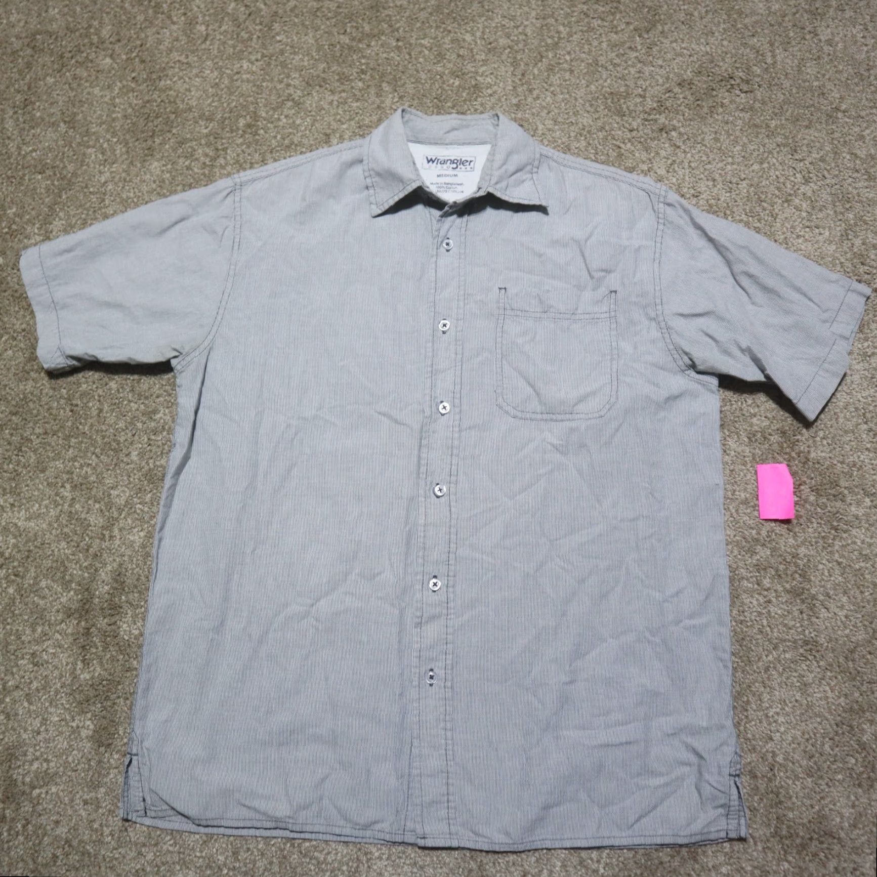 Wrangler Wrangler Gray Check Long Sleeve Button-Up Shirt Men's M Medium Size US M / EU 48-50 / 2 - 2 Thumbnail