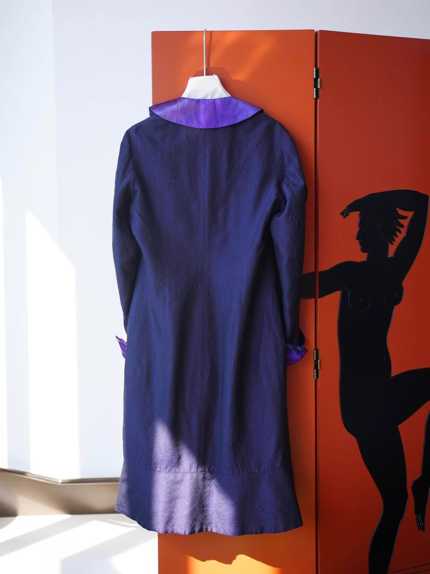 Kenzo Kenzo Vintage 80s Deep Purple Silk-Wool Lace Dress Size XS / US 0-2 / IT 36-38 - 4 Thumbnail