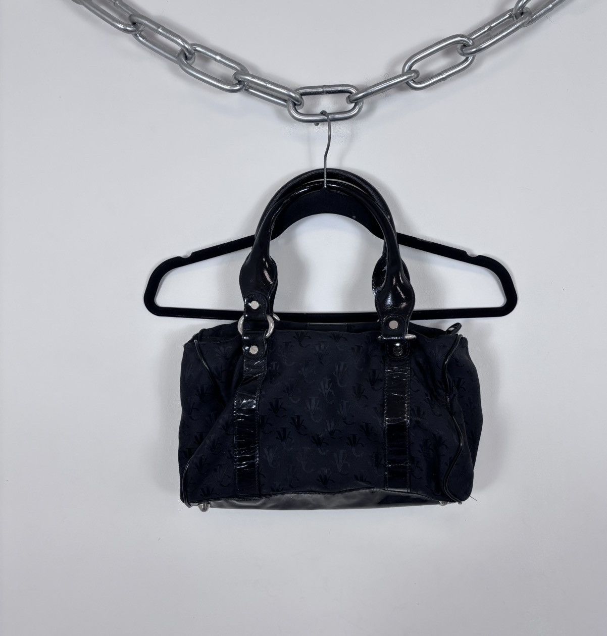 Versace Jeans Couture Versace Jeans Couture Black VJC Monogram Tote Handle Bag Size ONE SIZE - 22 Thumbnail