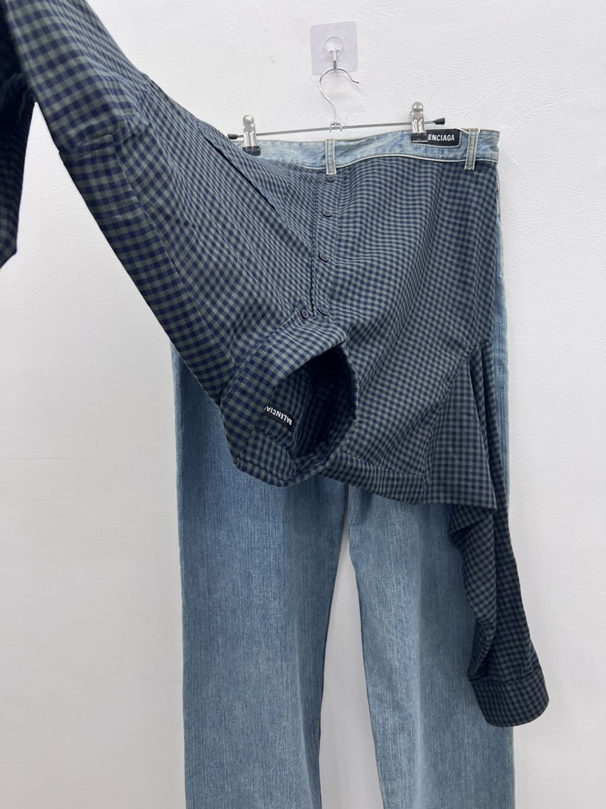 Balenciaga Balenciaga Hybrid Flannel Shirt Jeans Size US 35 - 3 Thumbnail
