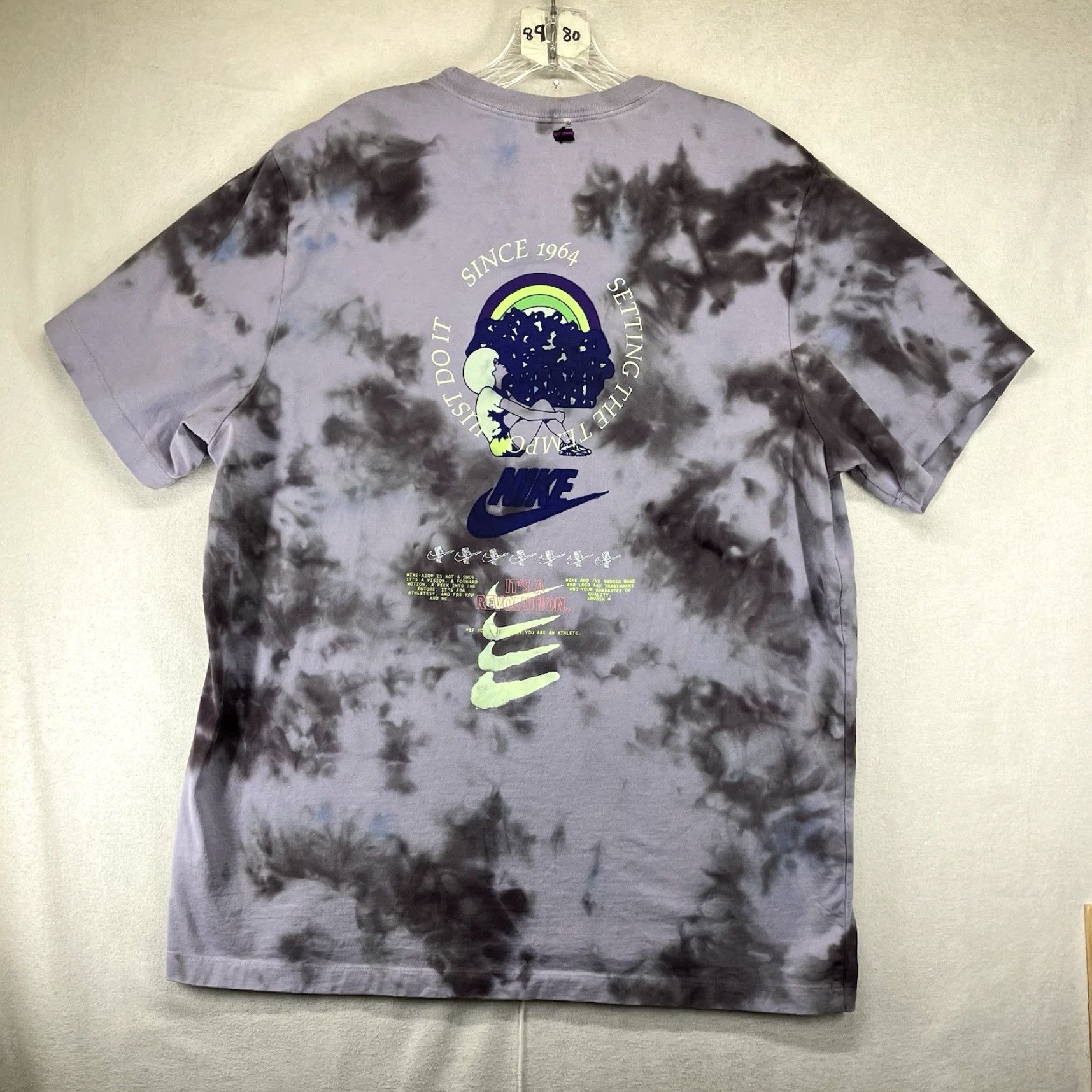 Nike NIKE Shirt Mens XL Purple Tie Dye Graphic Tee Swoosh Vintage Style All Seasons 2020s Mens XL Purple Tie Dye T-Shirt Size US XL / EU 56 / 4 - 2 Thumbnail