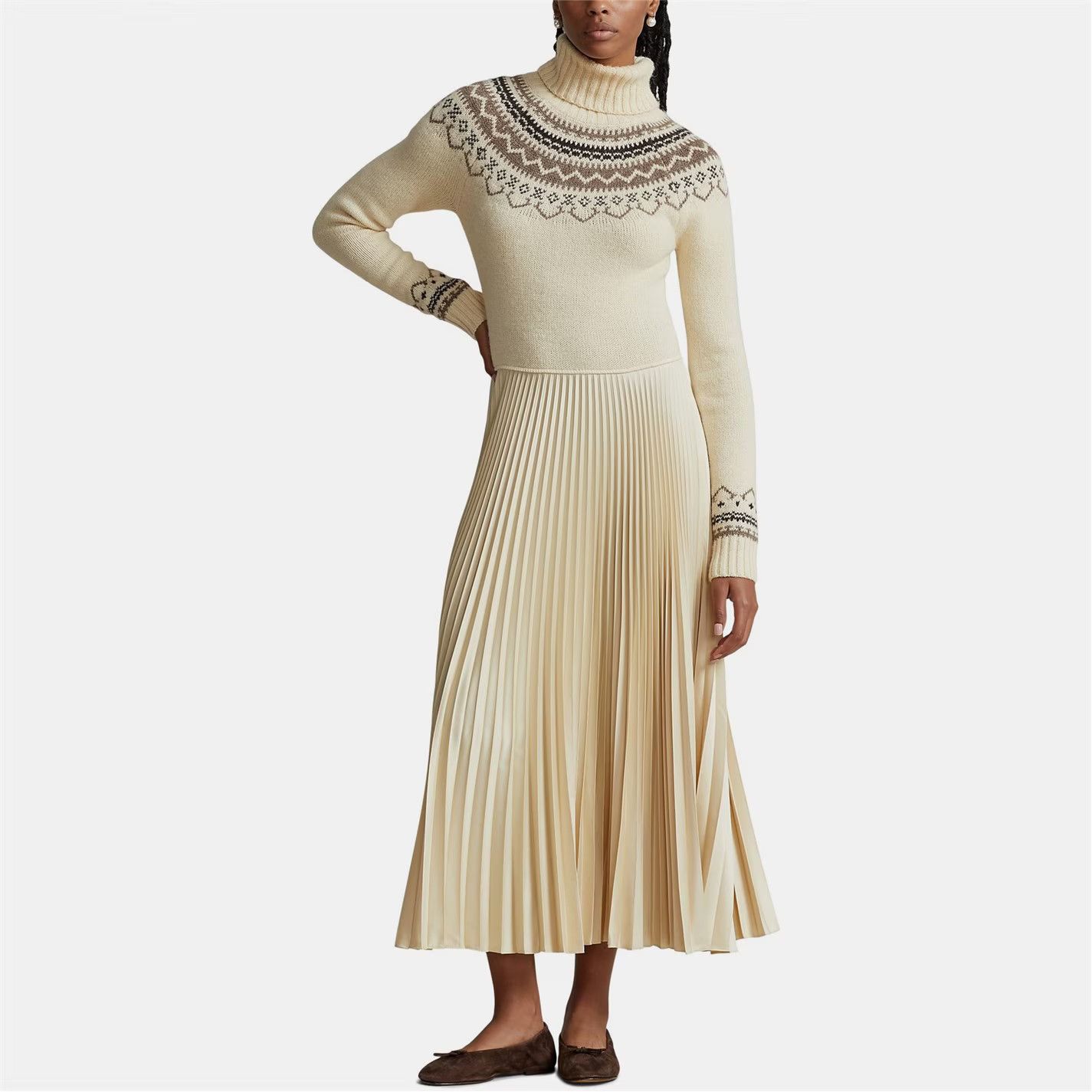 Polo Ralph Lauren o1g2r1mq0825 Bluen Intarsia-Knitted Dress in Multicolor Size L / US 10 / IT 46 - 5 Thumbnail