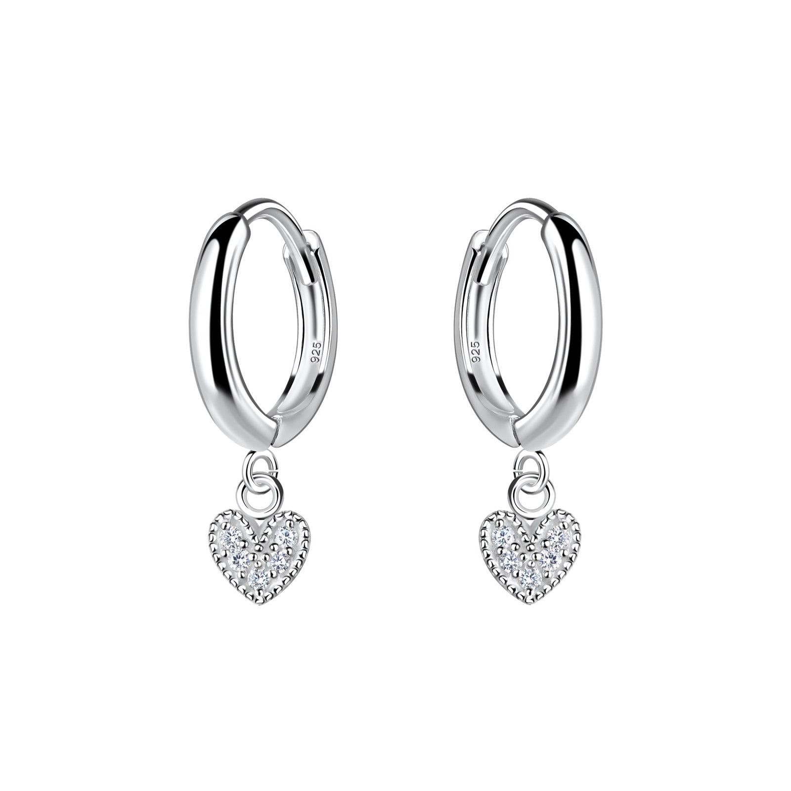 & Other Stories Silver Heart Charm Huggie Earrings Size ONE SIZE - 1 Preview