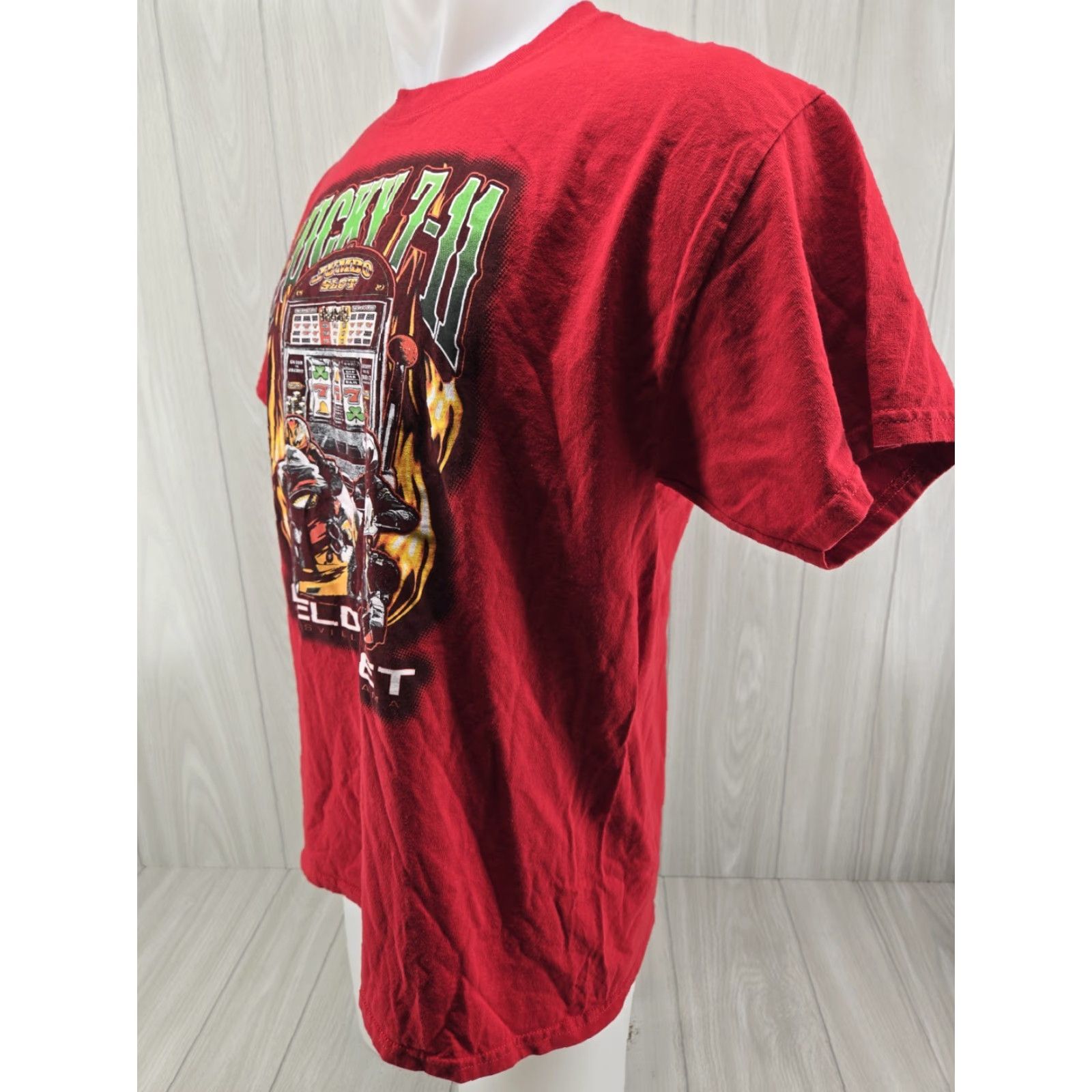 Gildan Lucky 7-11 Alabama Field Meet Huntsville Al T-Shirt Size Large Mens Regular Red Short Sleeve Size US L / EU 52-54 / 3 - 4 Thumbnail