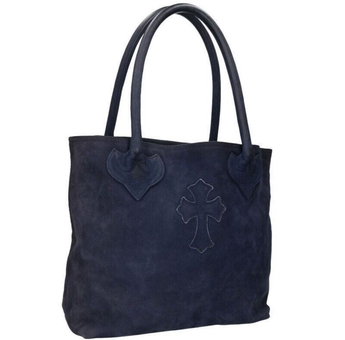 Chrome Hearts Leather Tote Bag With Cross Patch in Black, Men's
