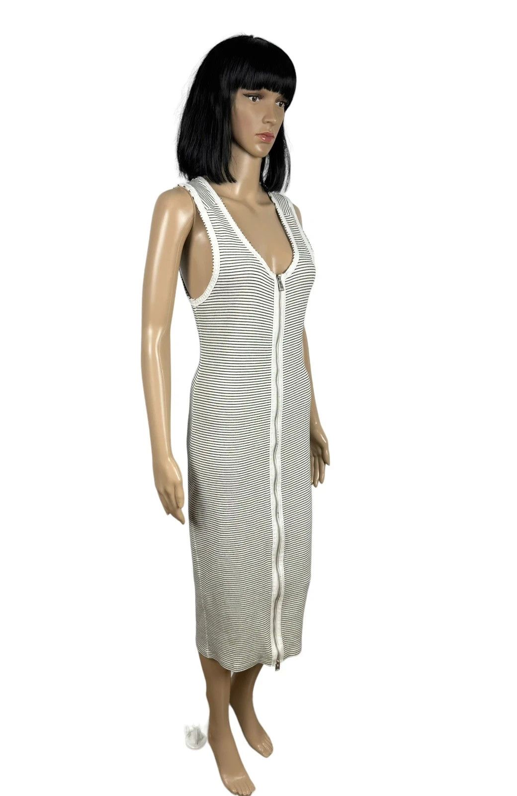 Allsaints Allsaints Alicia Striped Bodycon Dress Full Zip UK12 EU40 Size M / US 6-8 / IT 42-44 - 3 Thumbnail