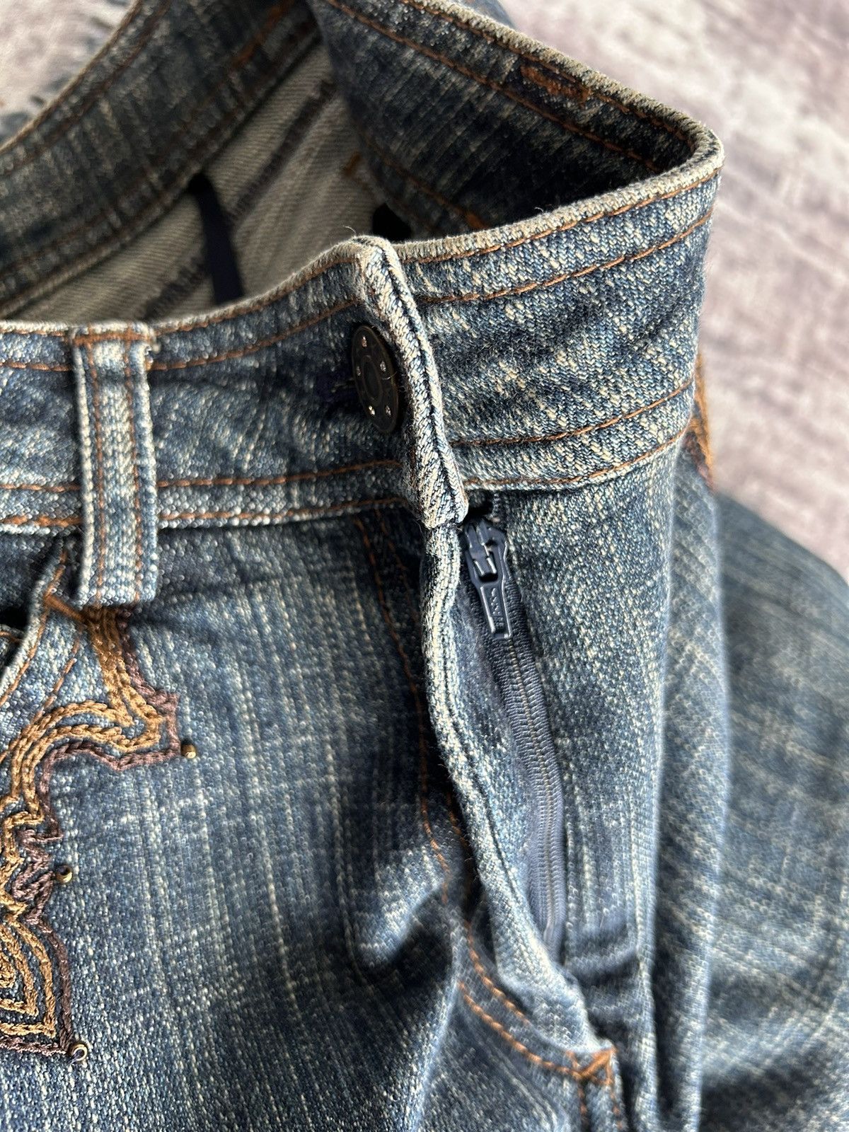If Six Was Nine Flower Embroidery Flared Jeans Size US 28 / EU 44 - 11 Thumbnail
