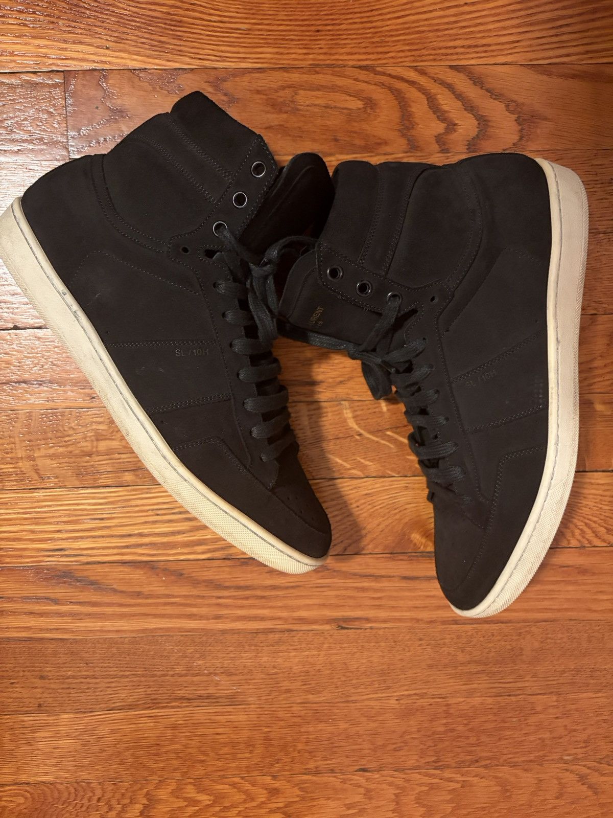 Yves Saint Laurent yves saint laurent black hightops Size US 12 / EU 45 - 1 Thumbnail