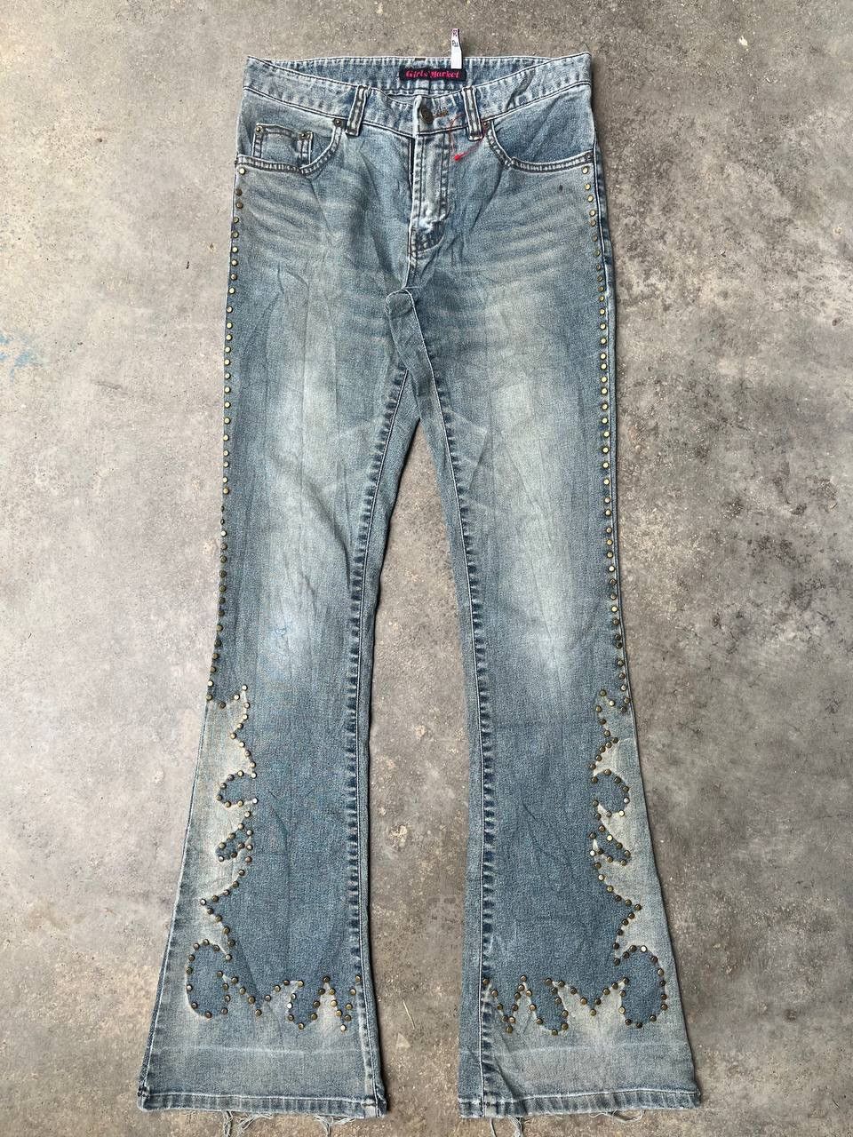 Japanese Brand JAPANESE BRAND FLARED JEANS RARE DESIGN Size 29" - 3 Thumbnail