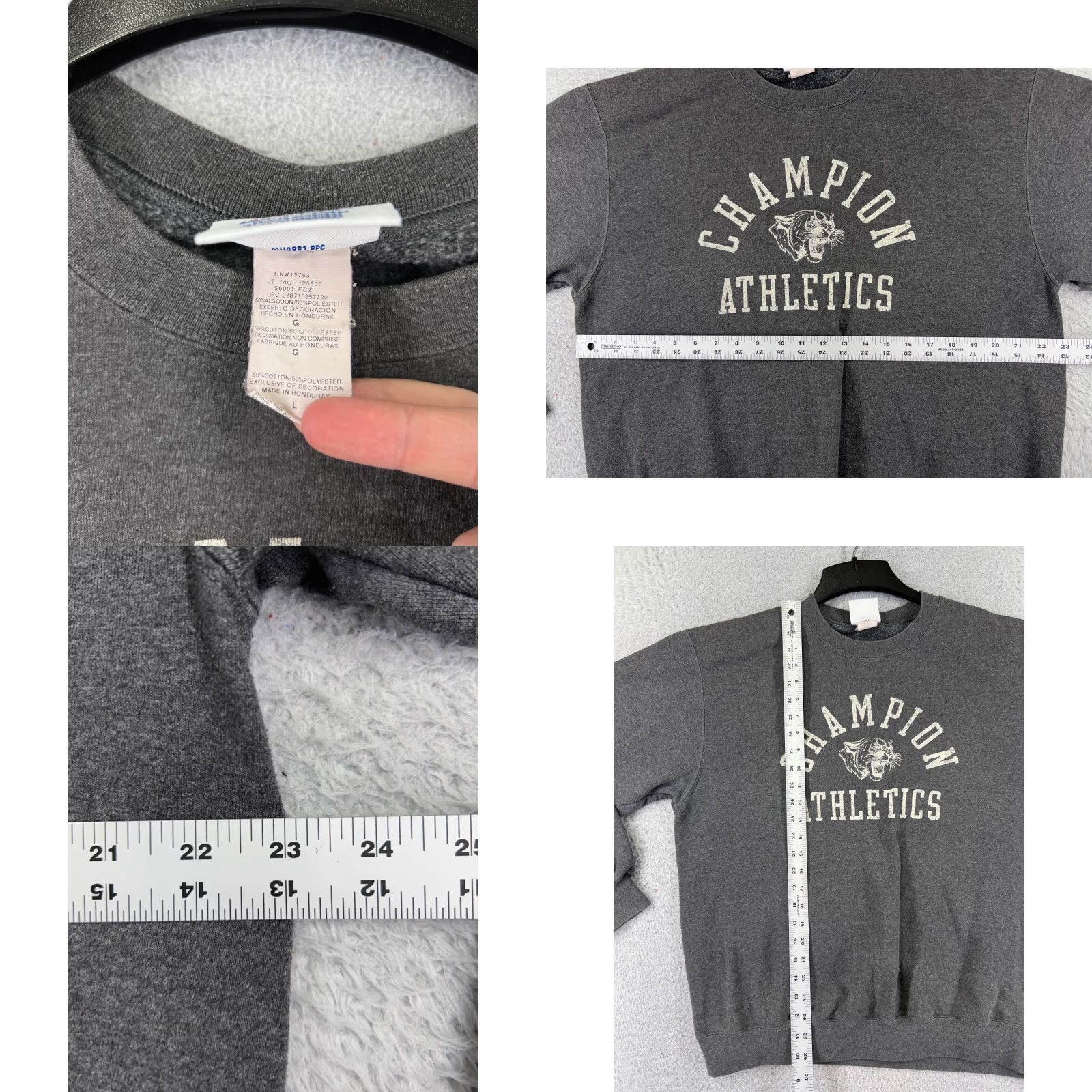 Champion Champion Sweater Men Large Gray Cotton Tiger Athletics Long Sleeve Crew Neck Size US L / EU 52-54 / 3 - 8 Thumbnail