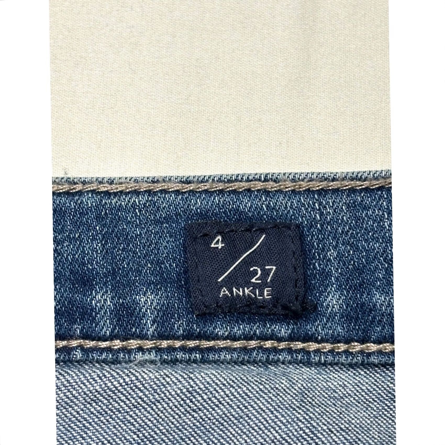 Lucky Brand NWT Lucky Brand Ava Mid Rise Skinny Ankle Jeans Blue Frayed Hem Womens 4/27 L26 Size 27" / US 4 / IT 40 - 4 Thumbnail
