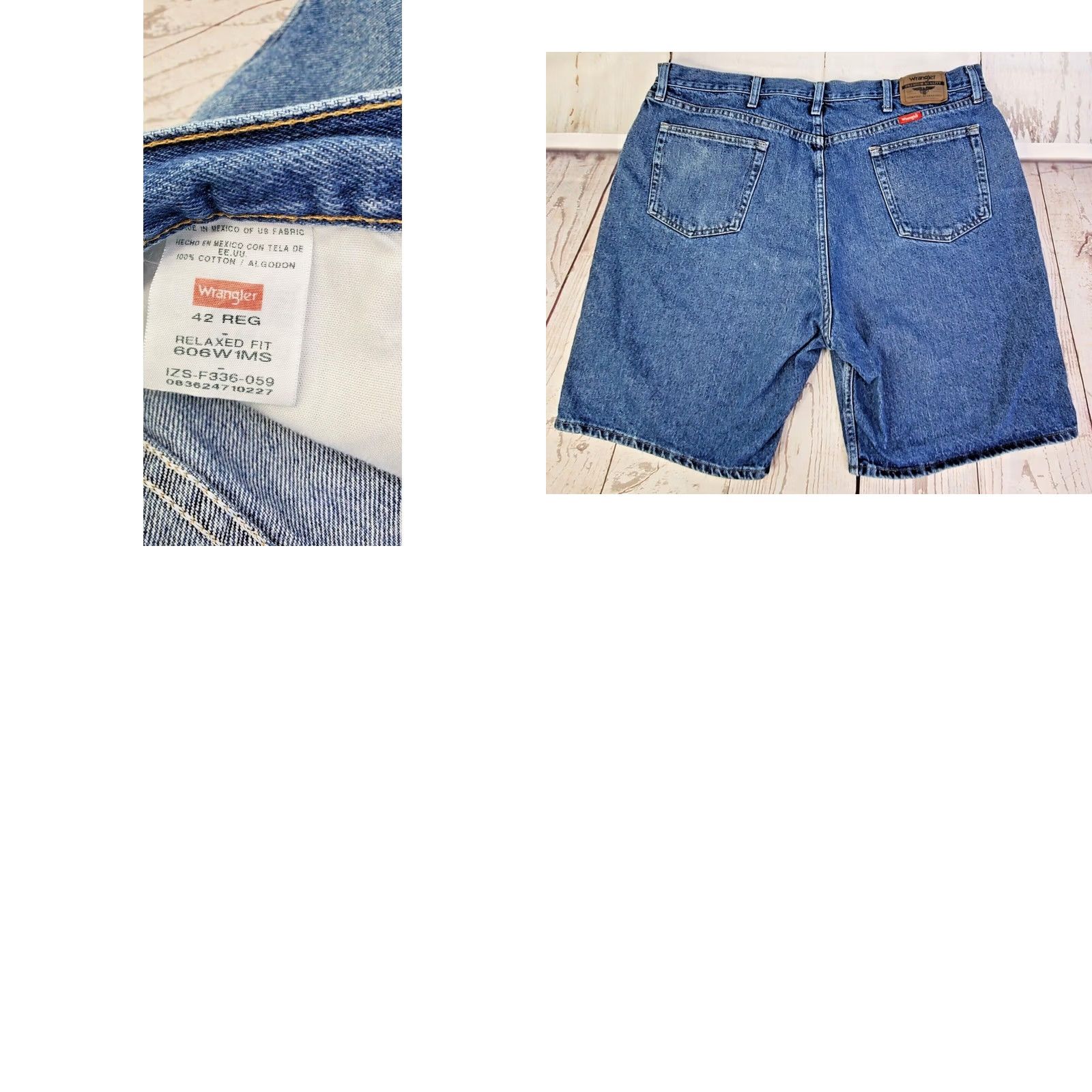 Wrangler VINTAGE Wrangler Carpenter Shorts Men 42 Denim Medium Wash Blue Utility 5-Pocket Relaxed Fit Button Zipper Overall Workwear Casual Mens Size US 42 / EU 58 - 8 Thumbnail