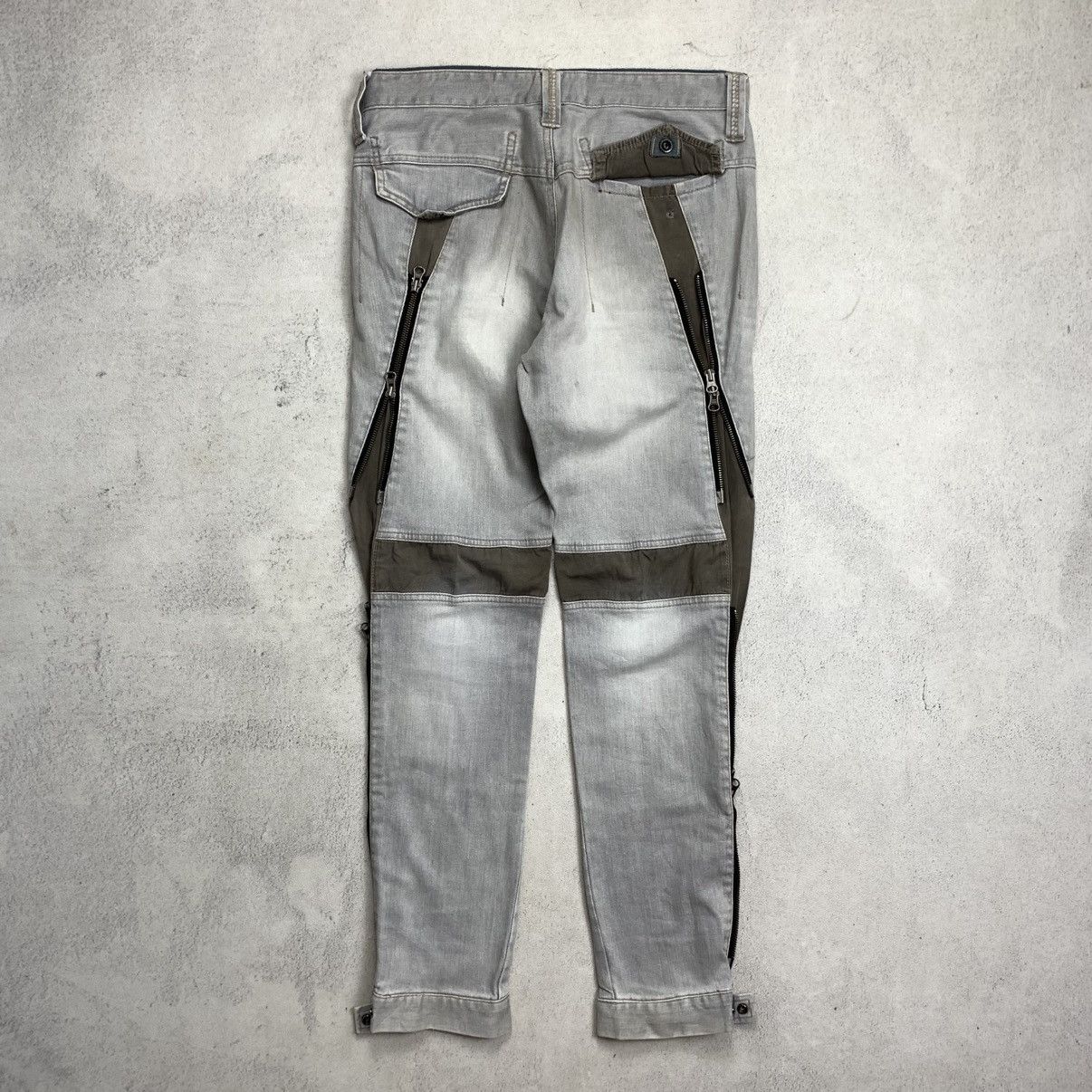 PPFM PPFM Multi Zipper Denim Biker Pants Size US 33 - 7 Thumbnail