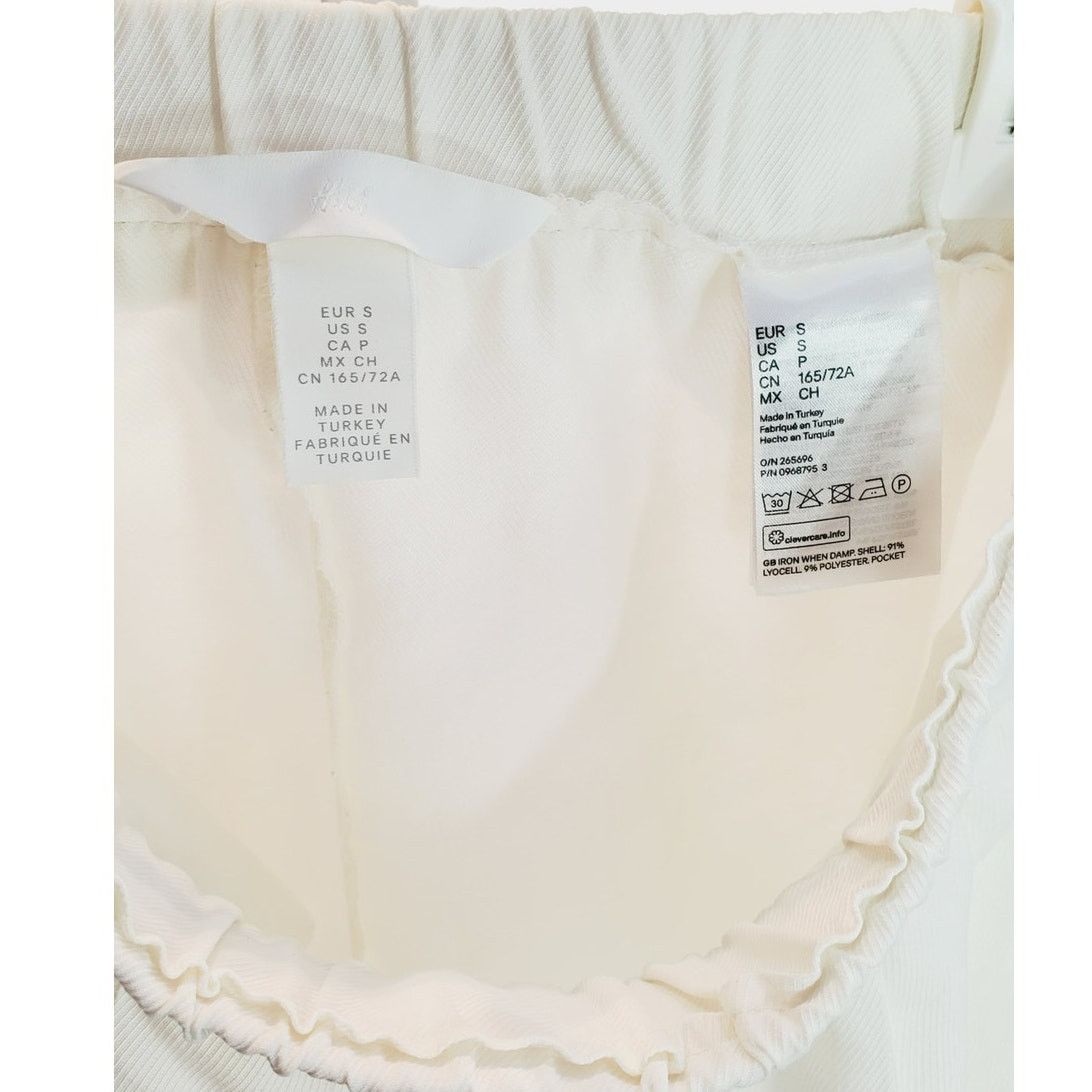 H&M H&M White Lyocell Blend PullOn Shorts Elastic Waist Summer S Size 27" / US 4 / IT 40 - 4 Thumbnail