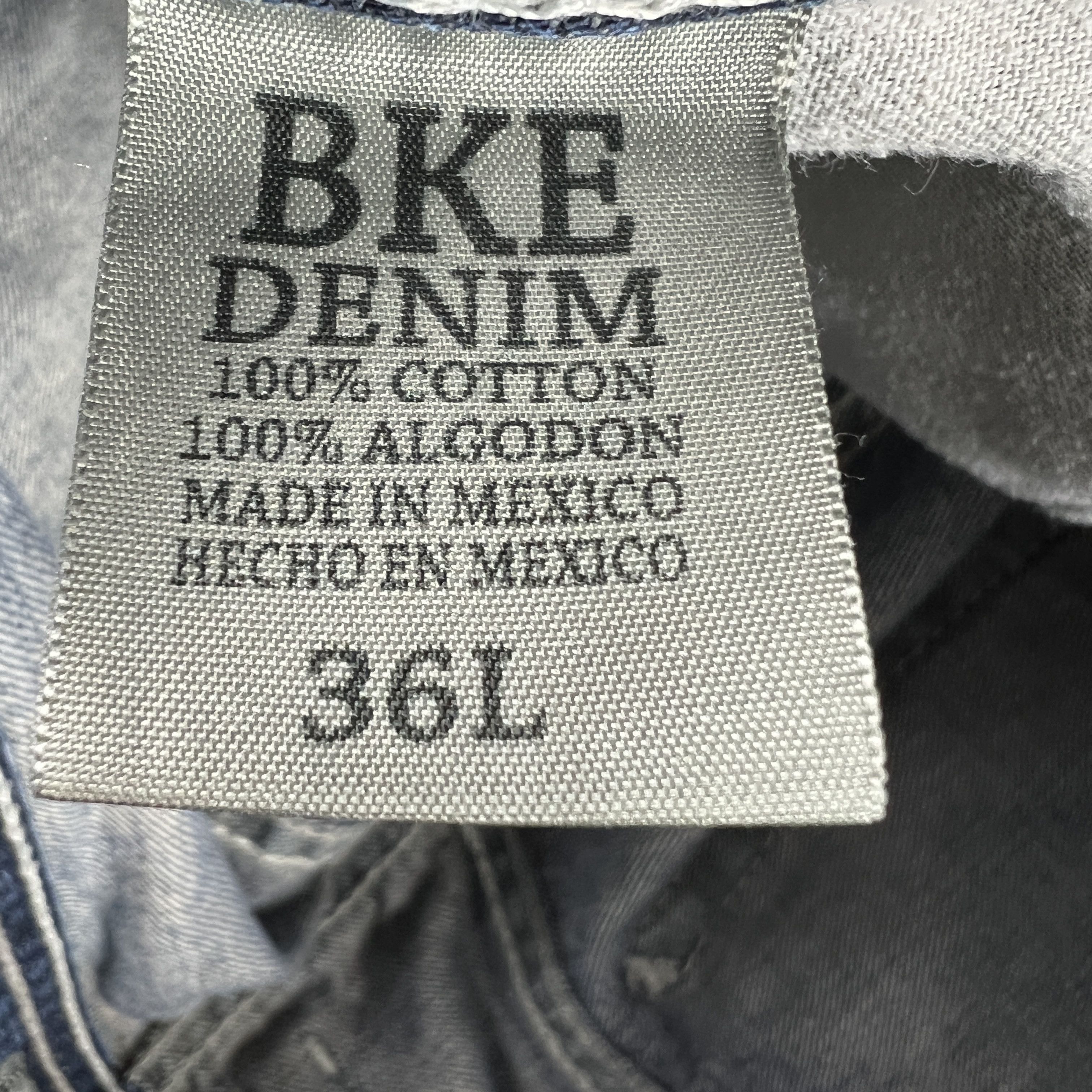 BKE BKE Jeans Long Derek Straight Blue Faded Whisker Denim Size US 37 - 11 Thumbnail