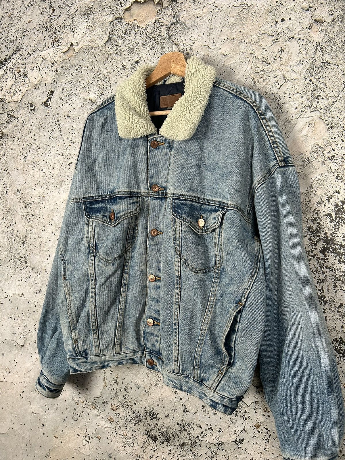 Asos Asos Denim Sherpa Jacket Trucker Winter Streetwear Hype Size US M / EU 48-50 / 2 - 2 Thumbnail