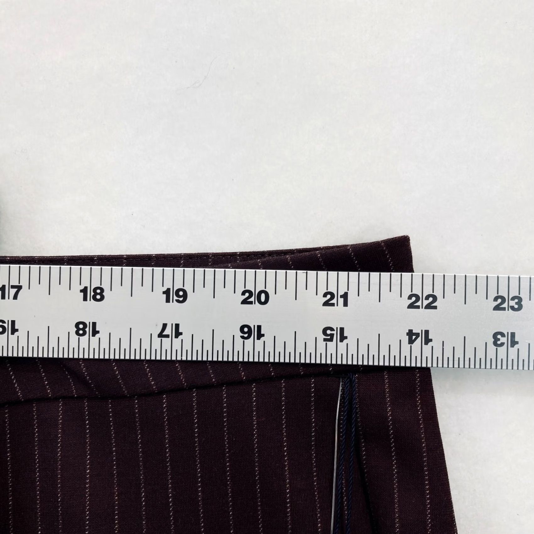 NYDJ NYDJ Aaro Slim Straight Pants Women's Plus 20W Burgundy Red Striped Chino Size 42" / US 20 - 6 Thumbnail