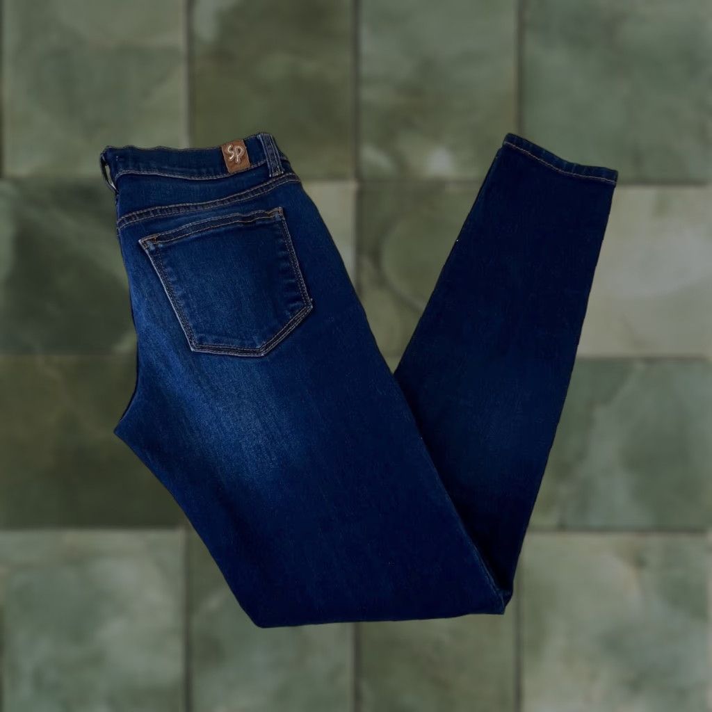 Vintage Sneak Peek Women's Junior Skinny Jeans Size 3 Low Rise Dark Blue Stretch Denim Size 26" / US 2 / IT 38 - 1 Thumbnail