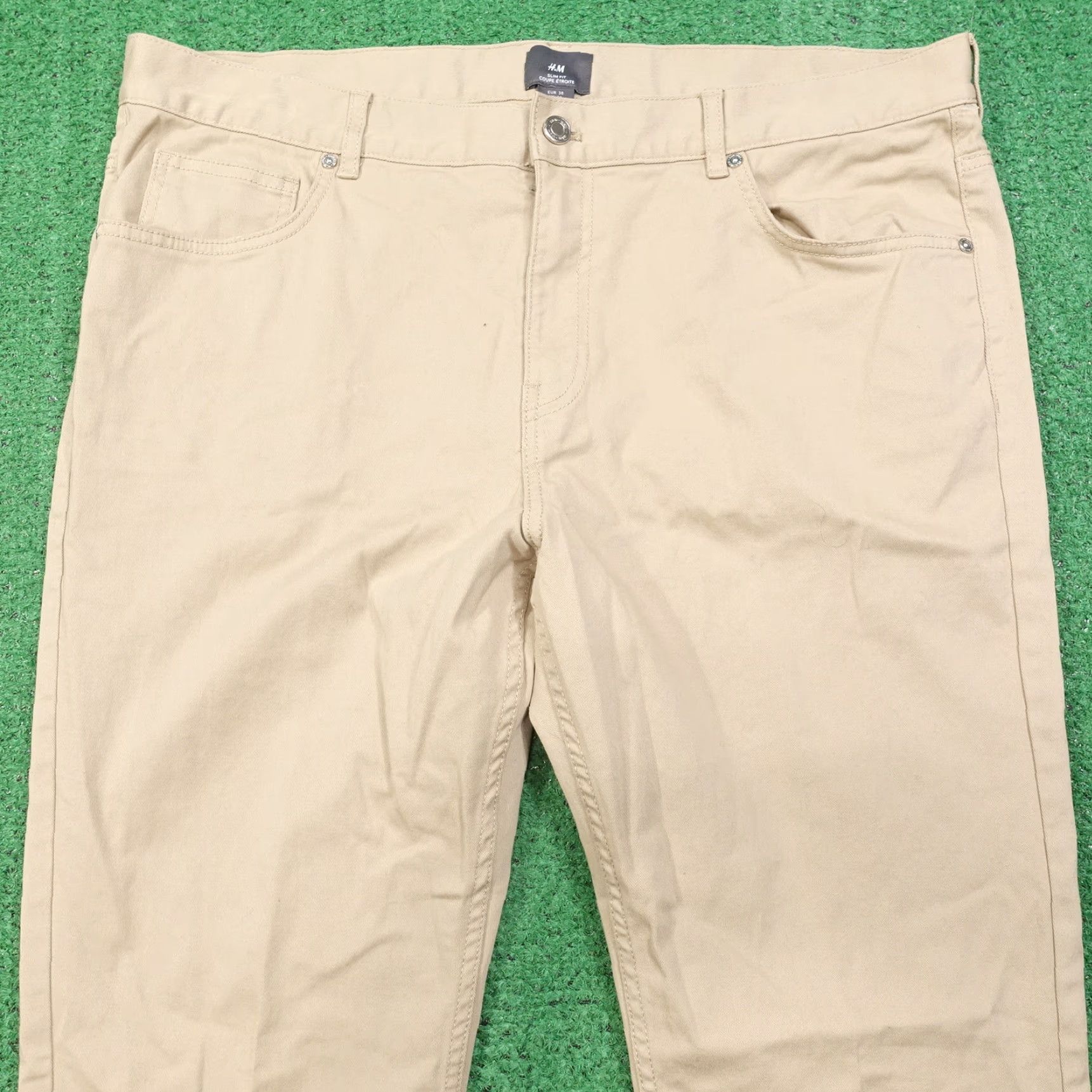 H&M Vintage H&M Men's Slim Fit Beige Khaki Cotton Chino Pants Size 38 Casual Block Pattern Size US 38 / EU 54 - 3 Thumbnail
