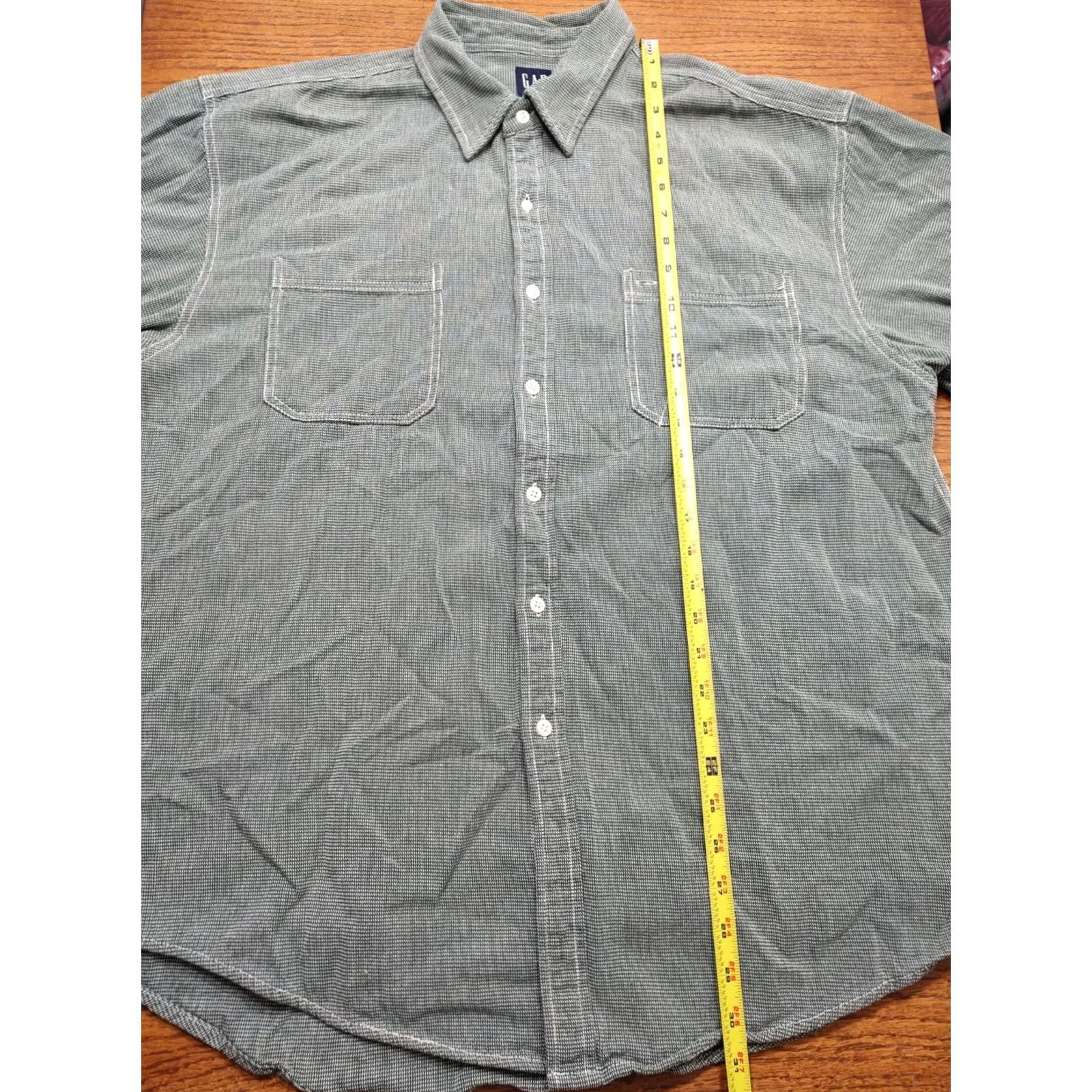 Gap VINTAGE GAP Shirt Mens Tag XL Green 90s Dad Button Up Thick Heavyweight 100% Cotton Size US XL / EU 56 / 4 - 7 Thumbnail