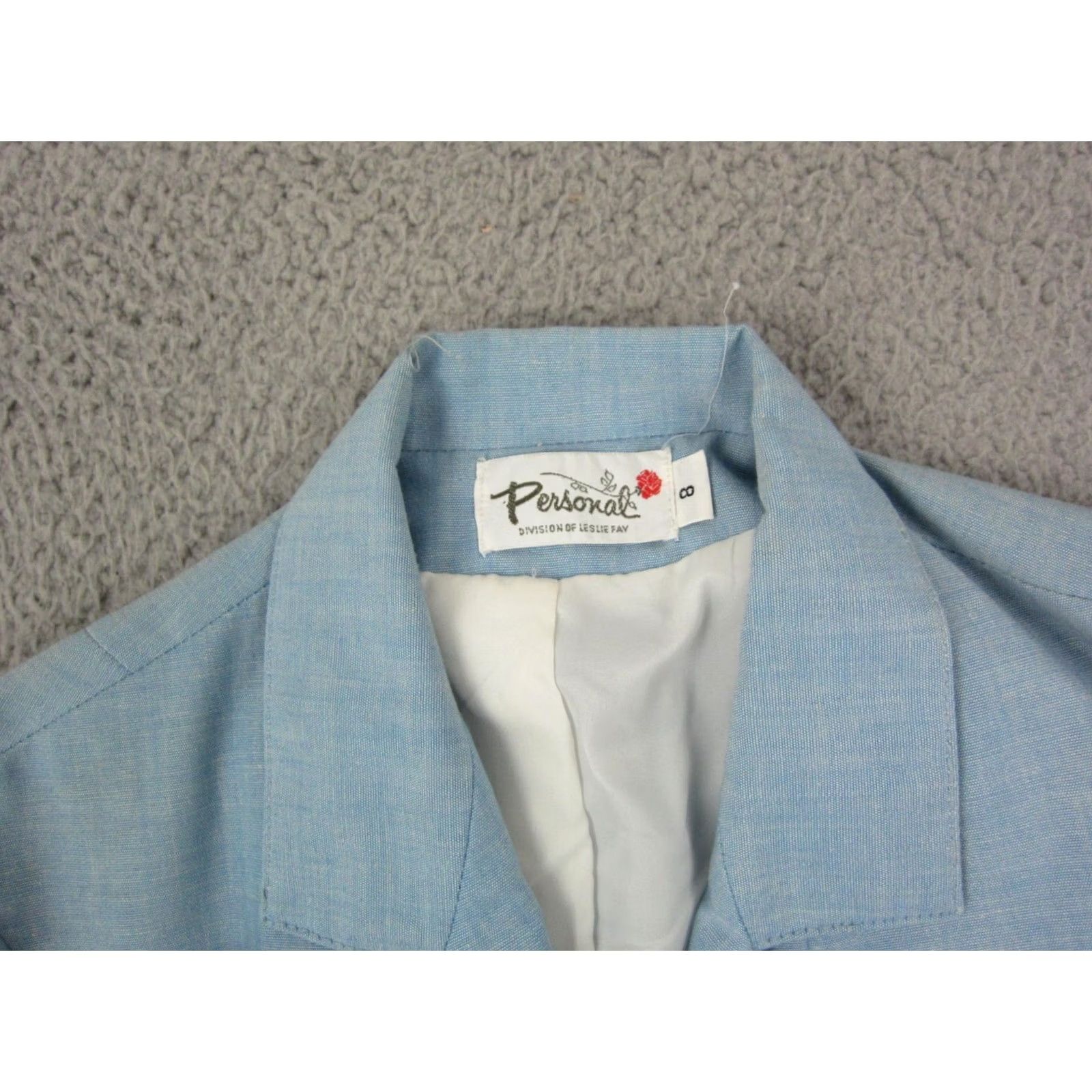 Vintage Vintage Leslie Fay Blazer Jacket Womens 8 Medium Blue 80s 90s Classic Pockets Regular Fit Leather? (note: placeholder) Size M / US 6-8 / IT 42-44 - 7 Thumbnail