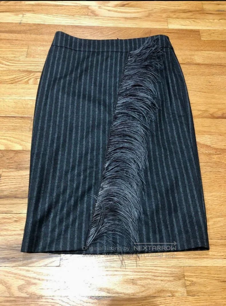 Brunello Cucinelli Ostrich Feather Beaded Half Skirt